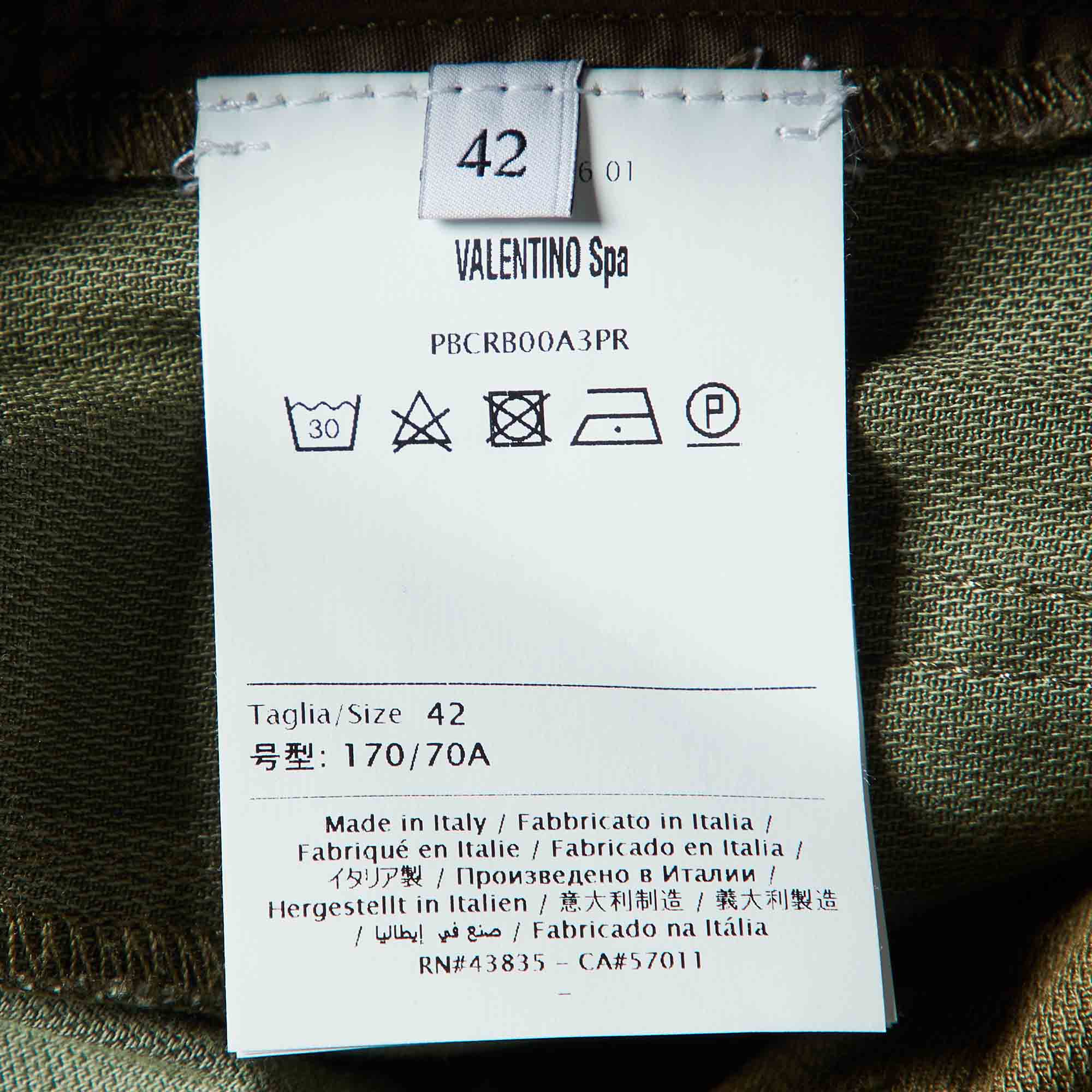 Valentino Green Cotton Cargo Shorts XXS