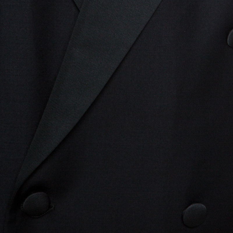 Valentino Uomo Black Wool Double Breasted Blazer XL