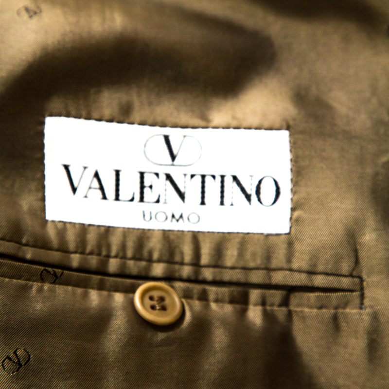 Valentino Brown Wool Three Buttoned Blazer XXL
