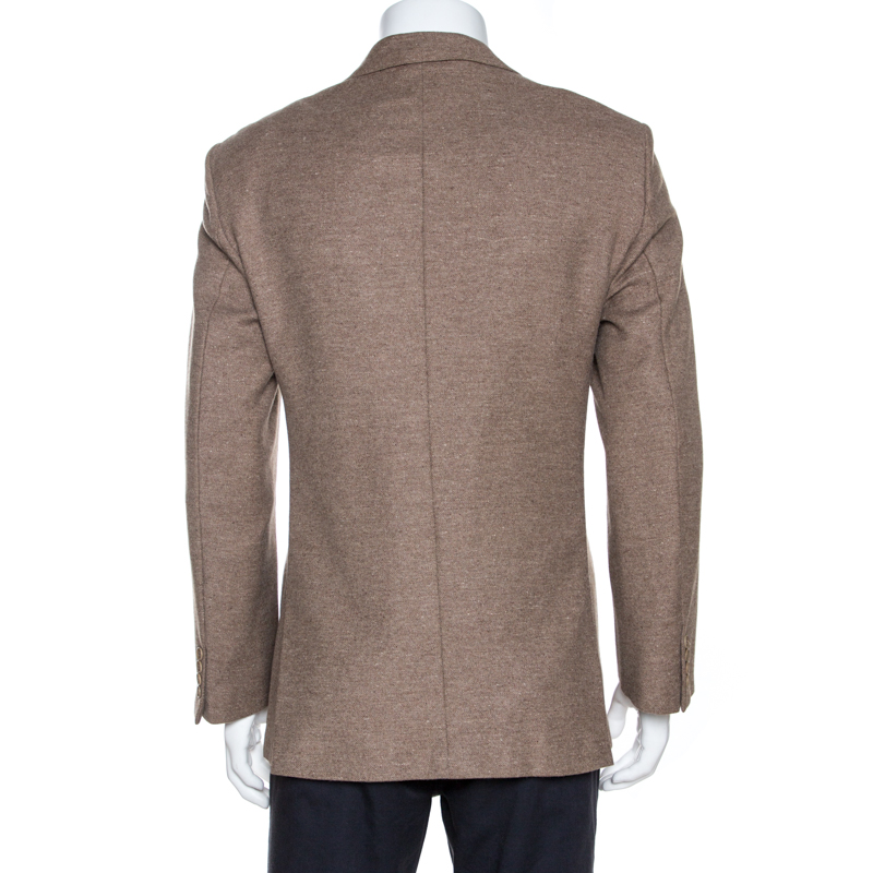 Valentino Brown Wool Three Buttoned Blazer XXL