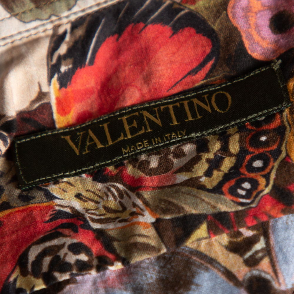 Valentino Multicolor Butterfly Printed Cotton Button Front Shirt M