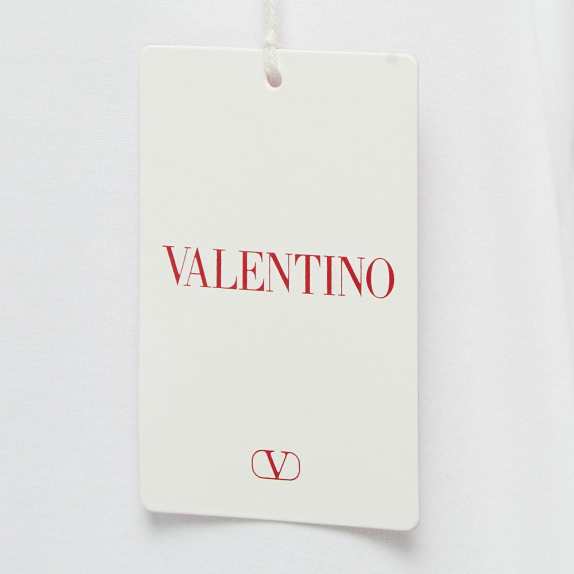 Valentino White Cotton Crew Neck Half Sleeve T-Shirt M