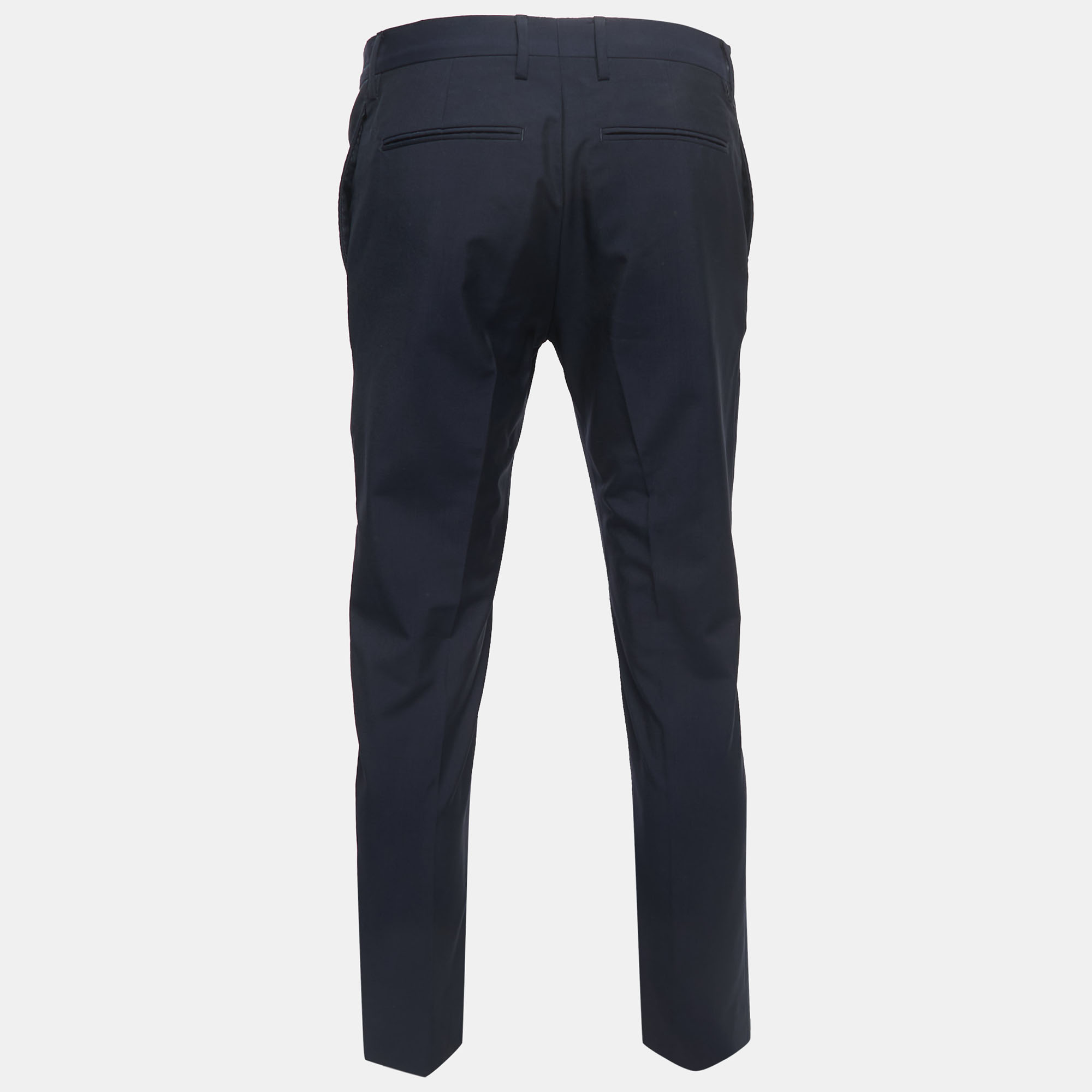 Valentino Navy Blue Wool Trousers S