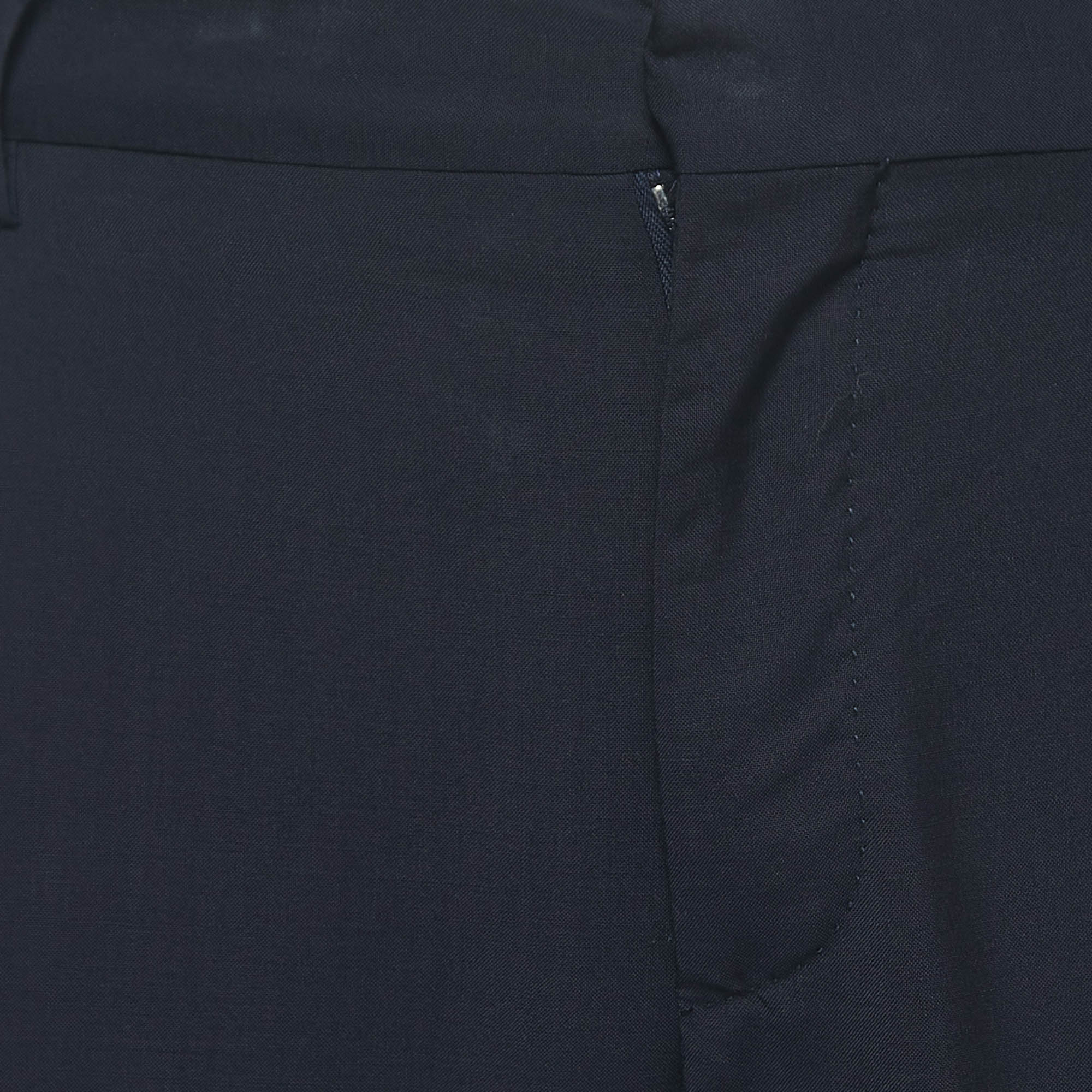 Valentino Navy Blue Wool Tailored Trousers M