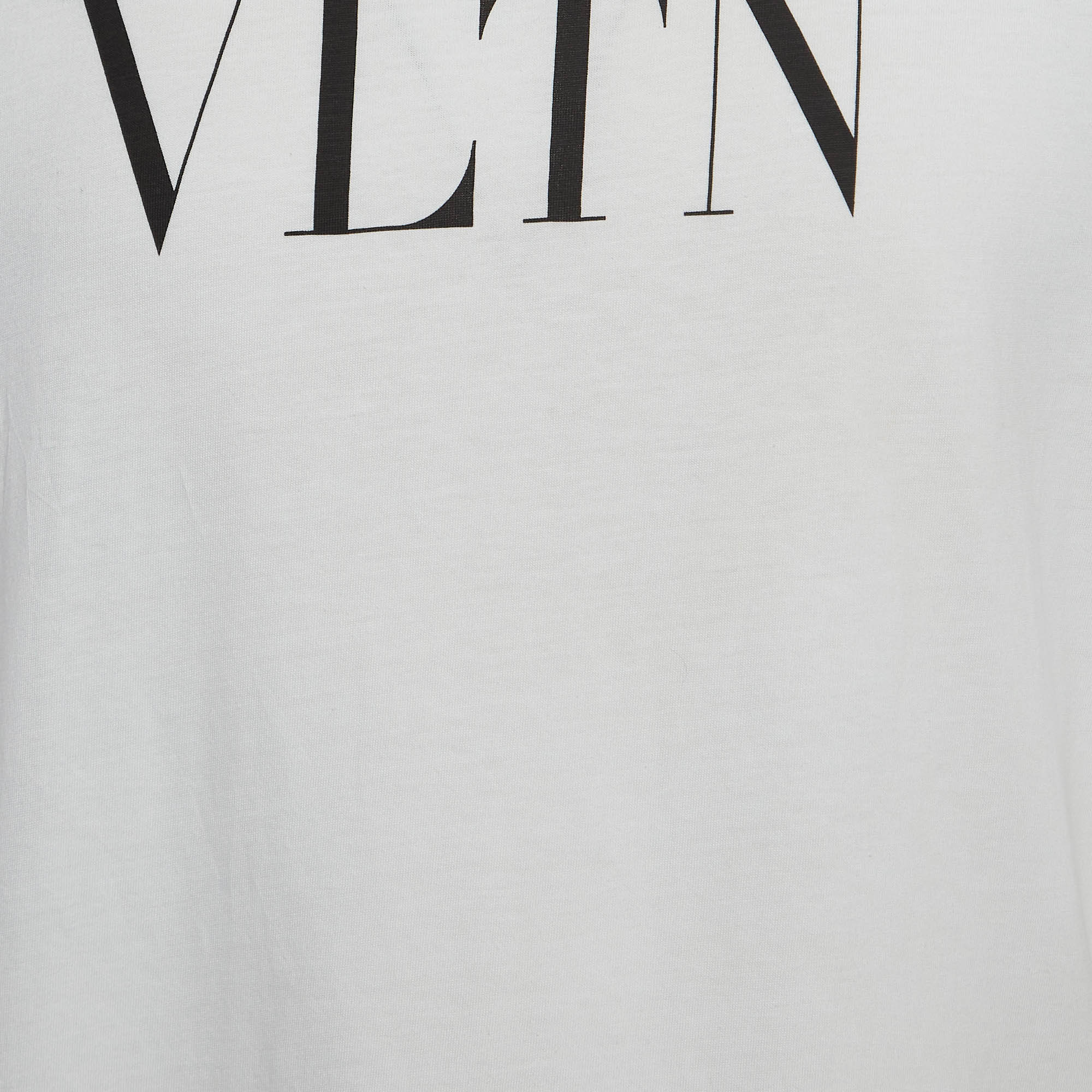 Valentino White VLTN Print Cotton Half Sleeve T-Shirt XL