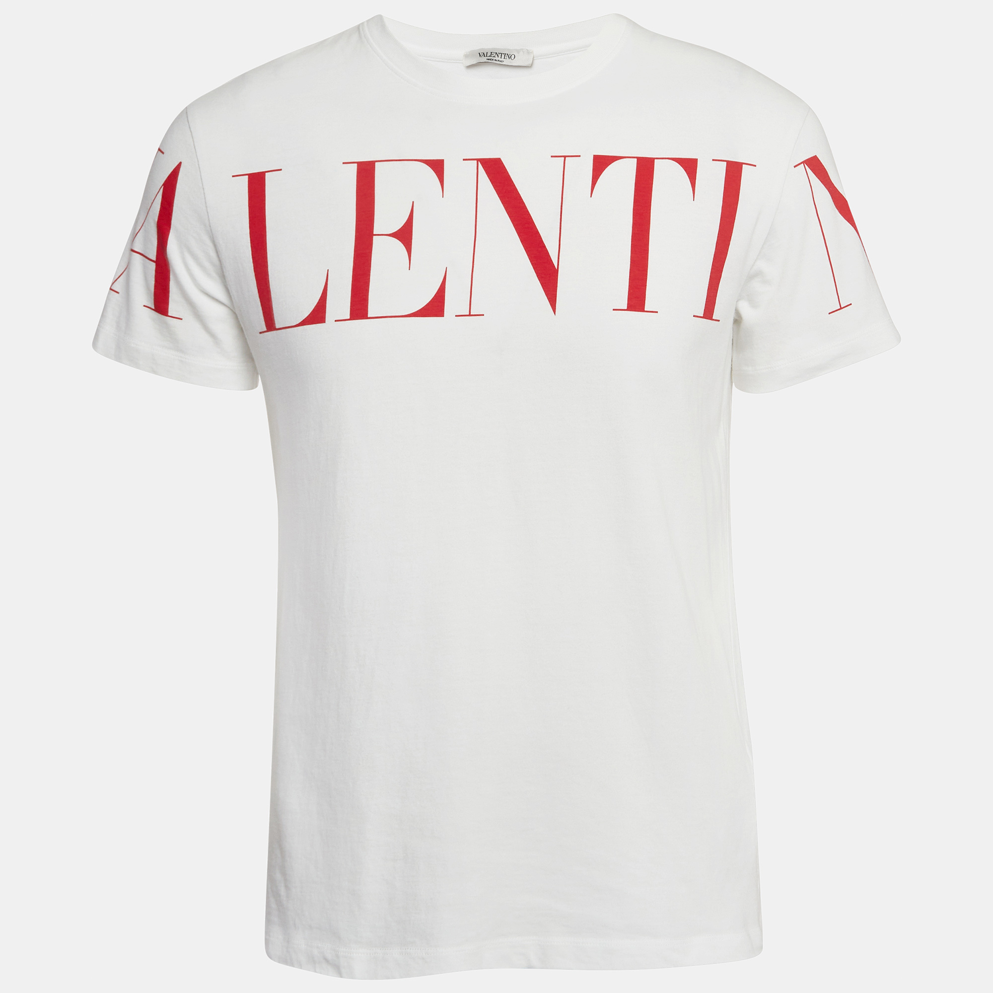 Valentino white/red logo print cotton jersey t-shirt s
