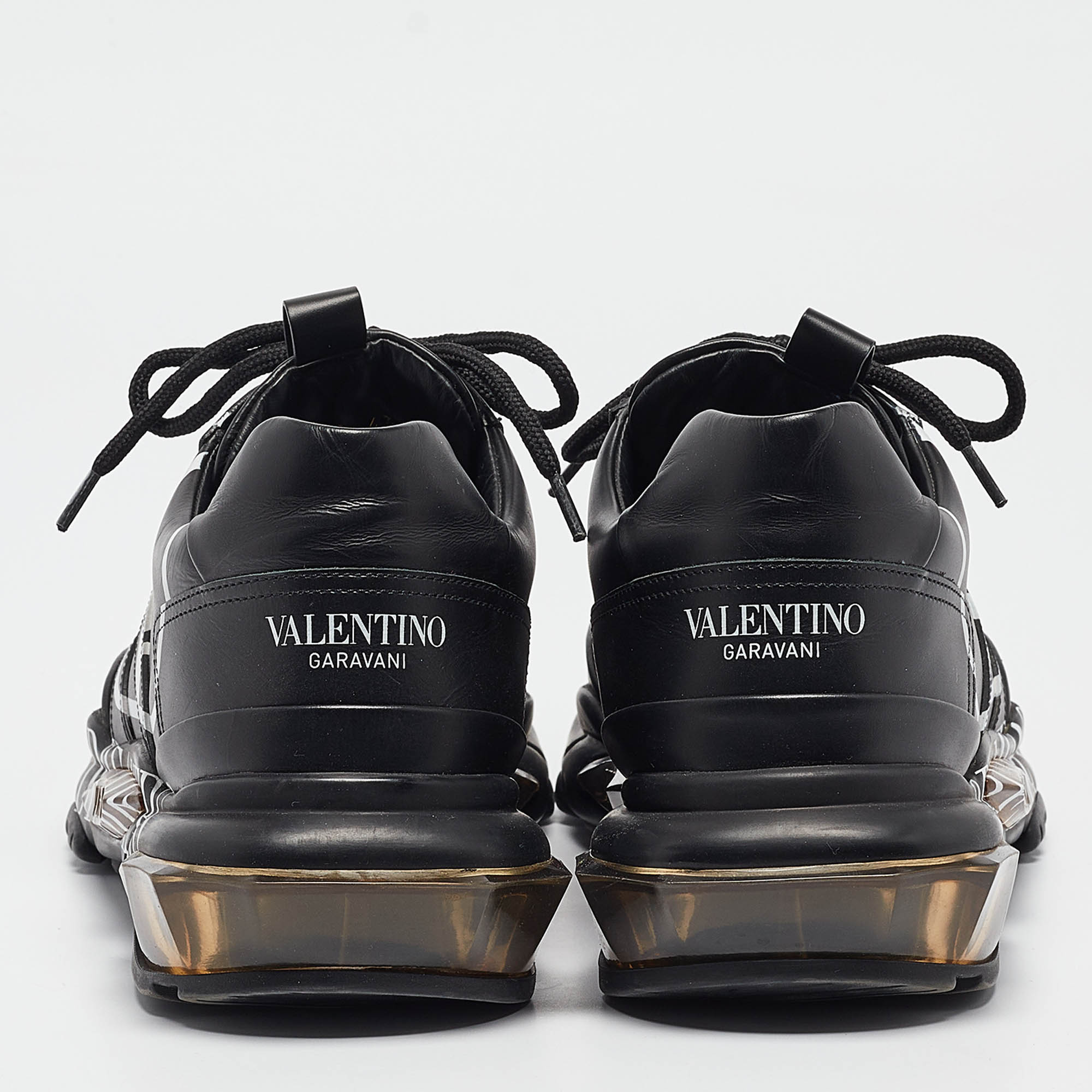 Valentino Black Leather V Logo Dreamers Sneakers Size 43