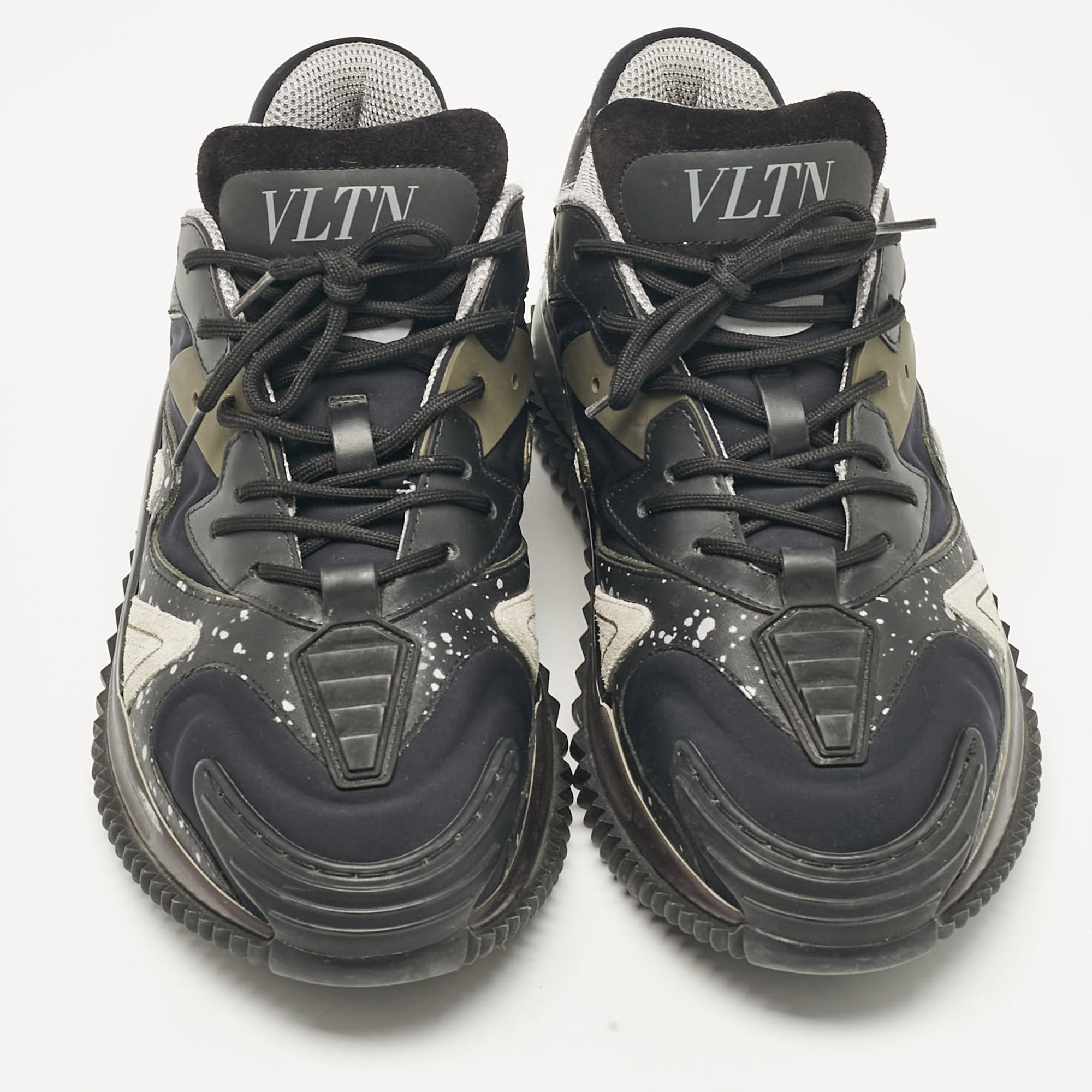 Valentino Multicolor Leather And Neoprene Wade Runner Lace Up Sneakers Size 39