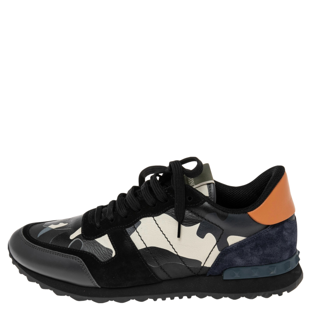 Valentino Multicolor Camouflage Leather, Canvas and Suede Rockrunner Low-Top Sneakers Size
Valentino Multicolor Camouflage Leather, Canvas and Suede Rockrunner Low-Top Sneakers Size