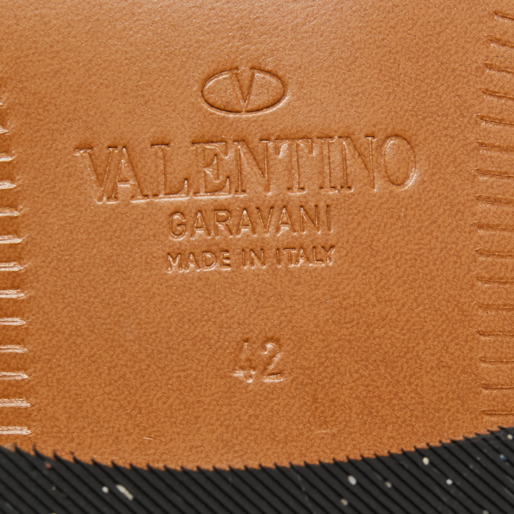 Valentino Black Leather Roman Stud Derby Size 42