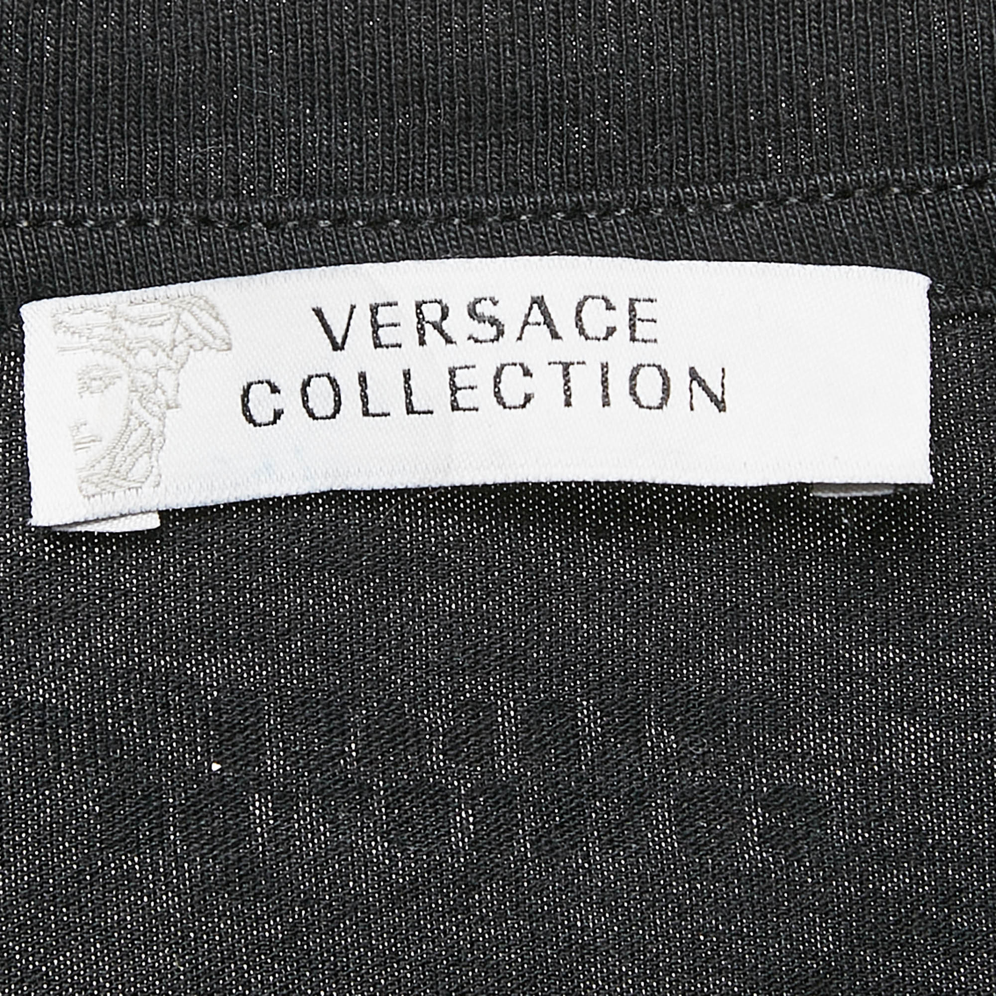 Versace Collection Black Printed Jersey Crew Neck T-Shirt M