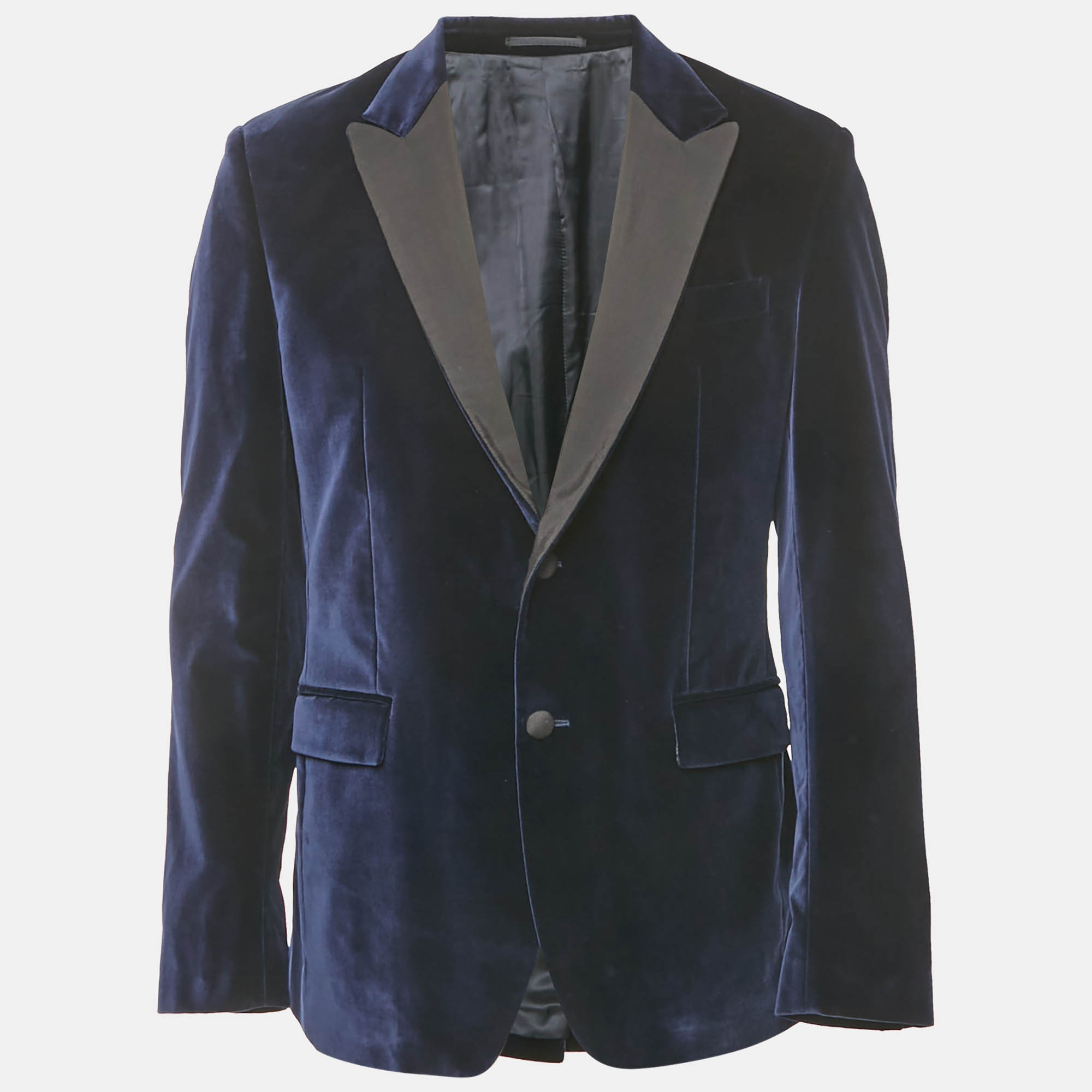 Versace Collection Blue Velvet Tailored Blazer XL - Versace Collection - Modalova
