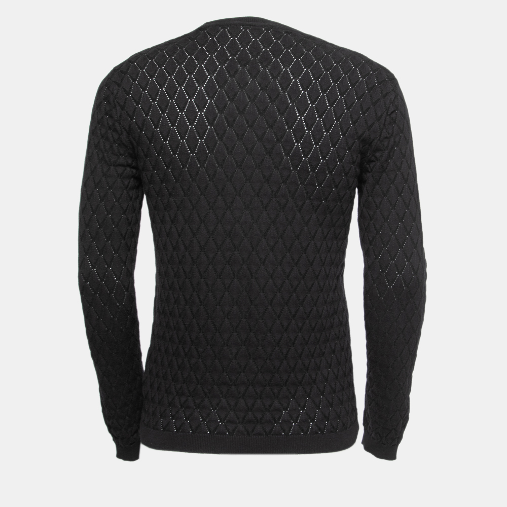 

Versace Collection Black Diamond Patterned Knit Sweater
