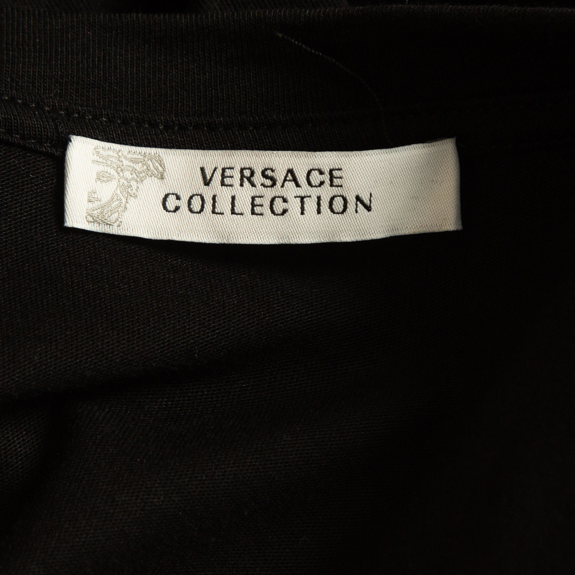 Versace Collection Black Printed Cotton T-Shirt XL