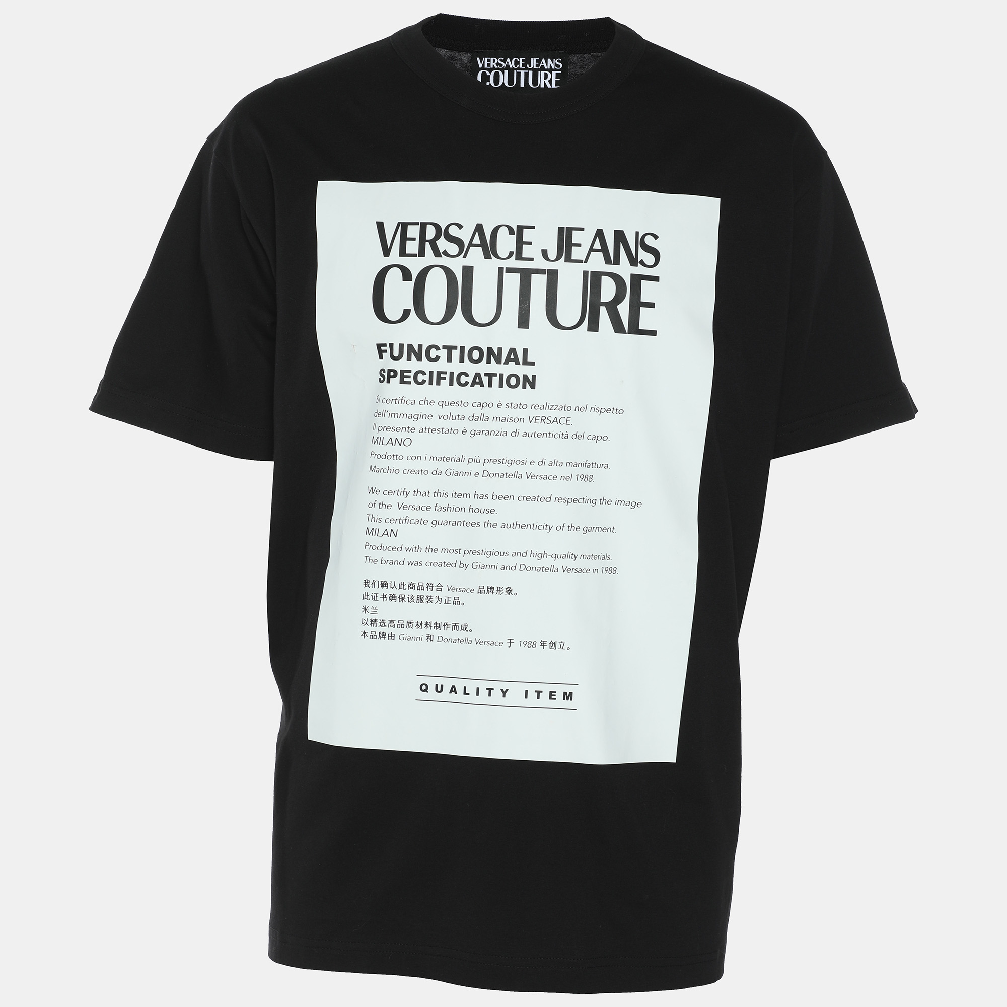 Versace Jeans Couture Black Cotton Printed T-Shirt L - Versace Jeans Couture - Modalova