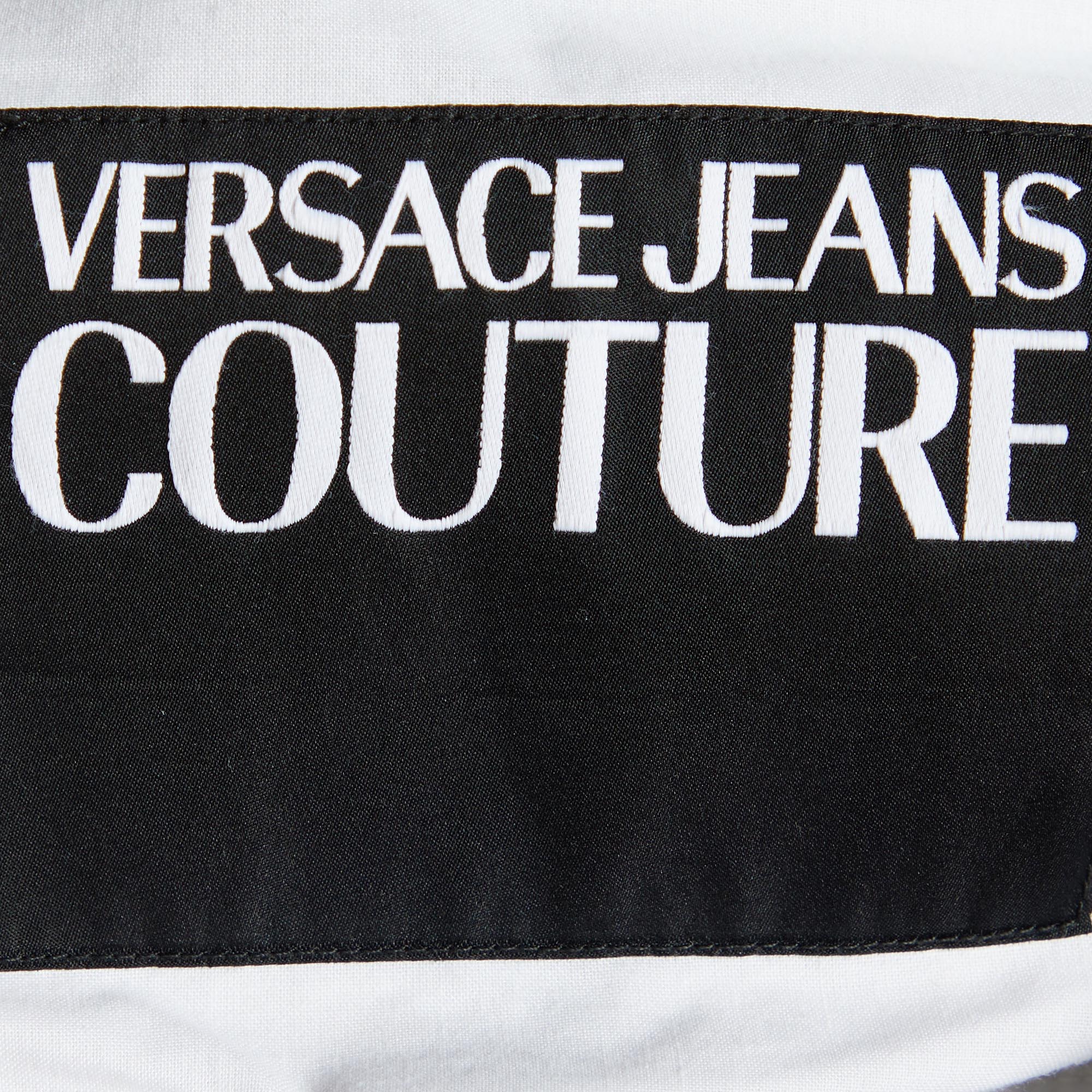 Versace Jeans Couture Multicolor Printed Denim Button Front Jacket M