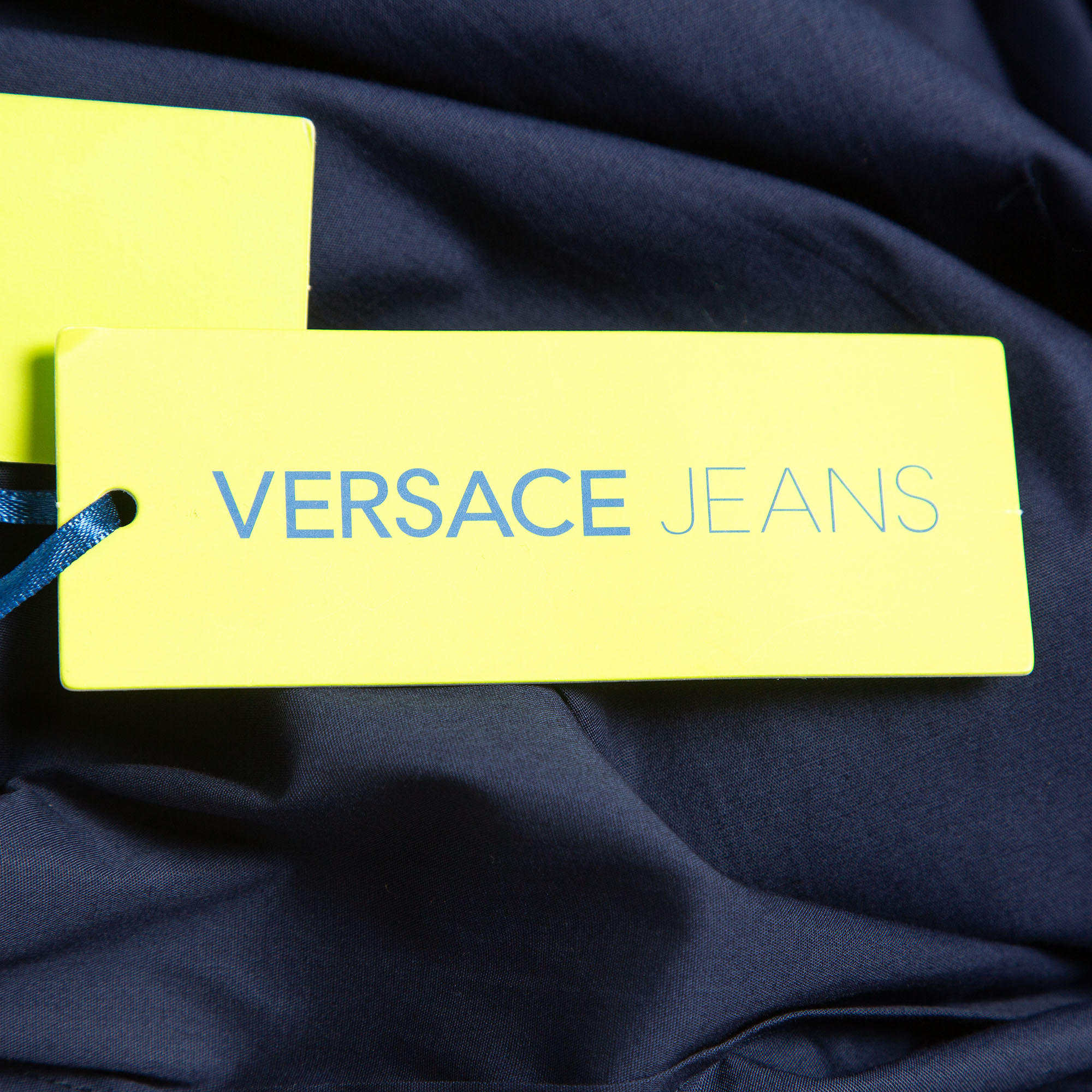 Versace Jeans Blue Logo Print Cotton Basic Slim Easy Shirt XL