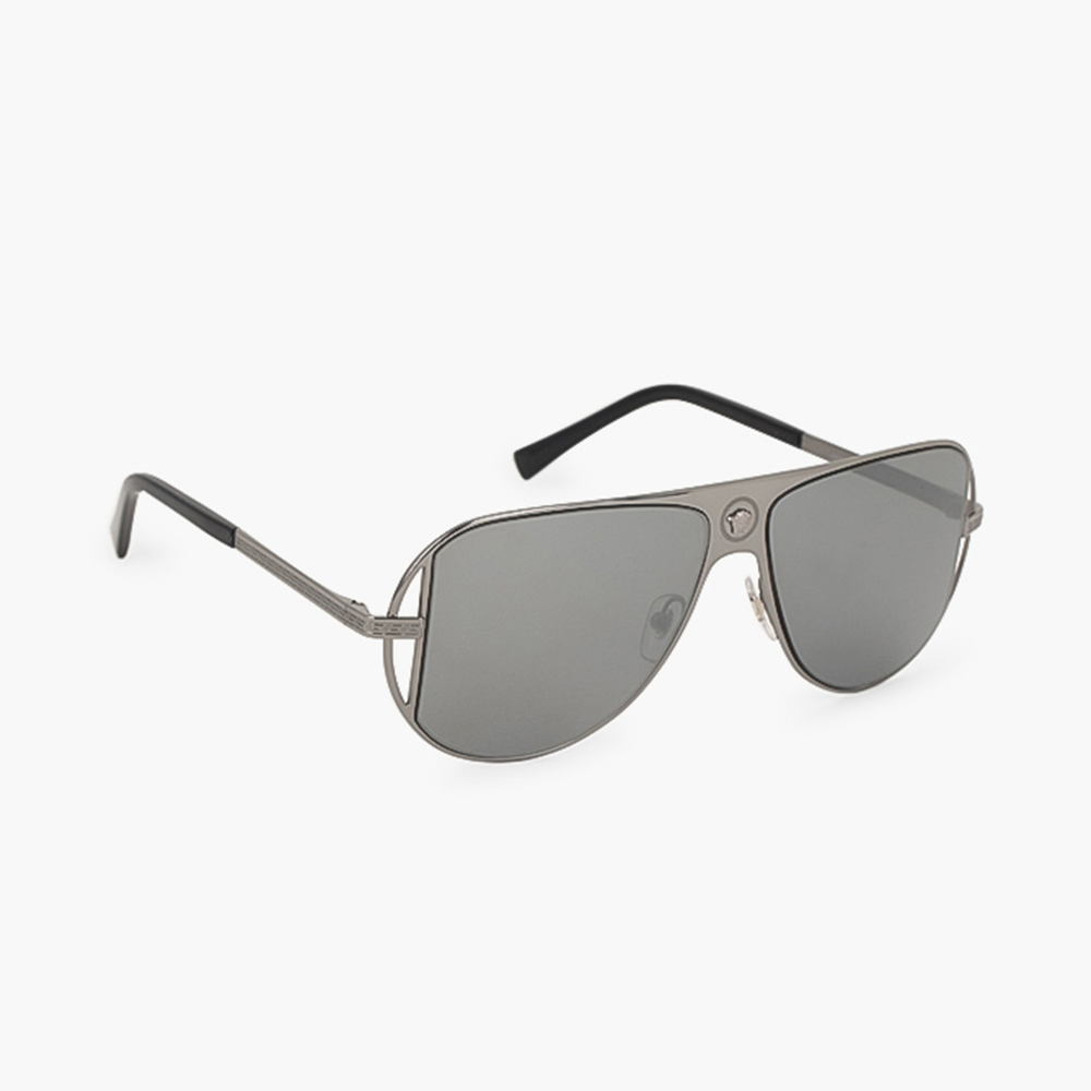 Versace Grey Logo Aviator Sunglasses