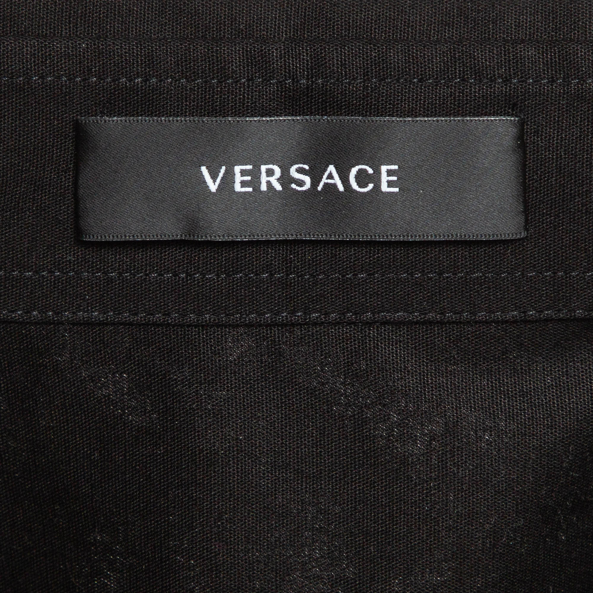 Versace Black Poplin Button Front Shirt L