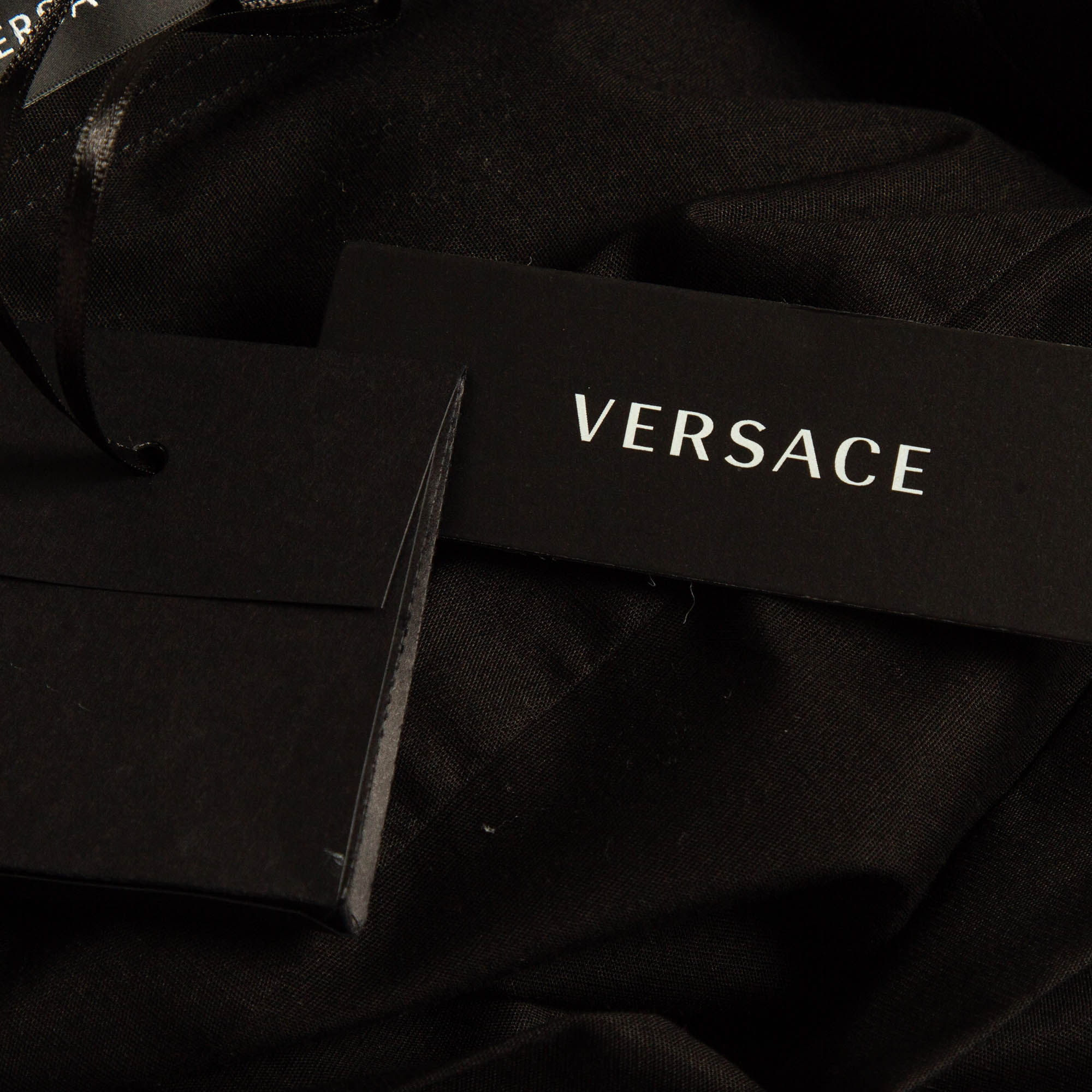 Versace Black Poplin Button Front Shirt L