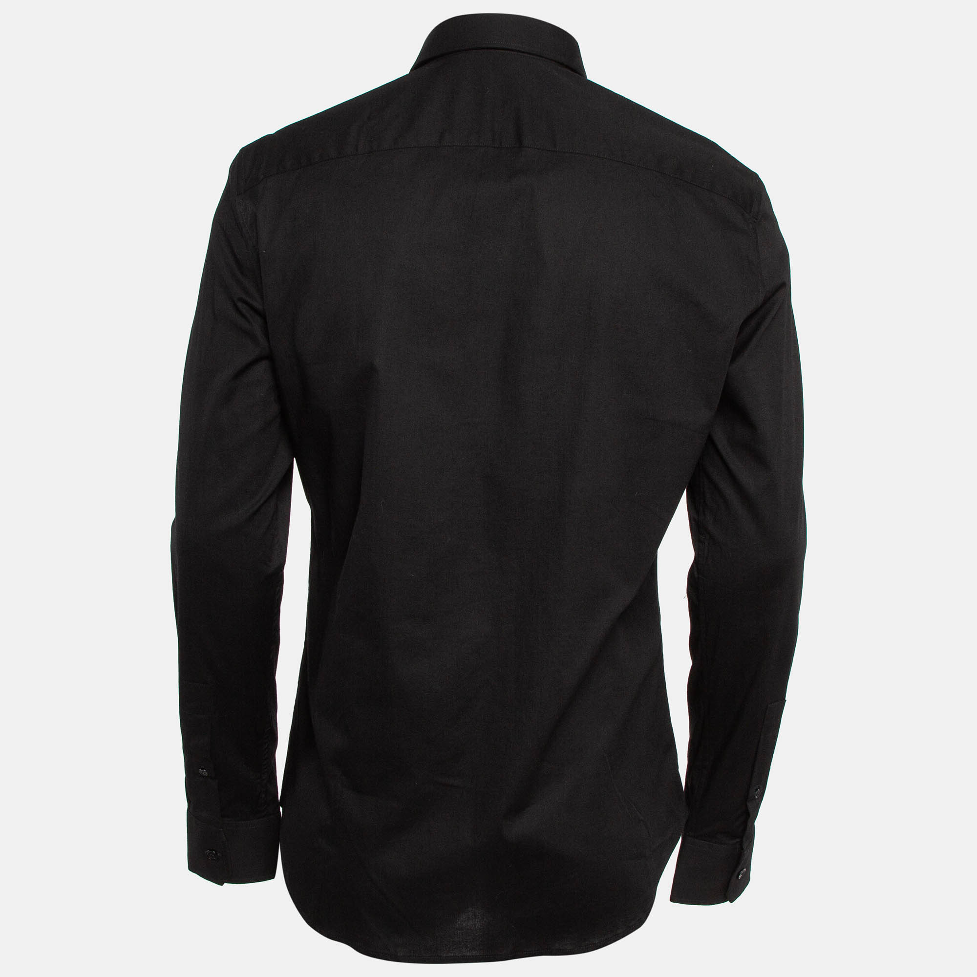 Versace Black Poplin Button Front Shirt L