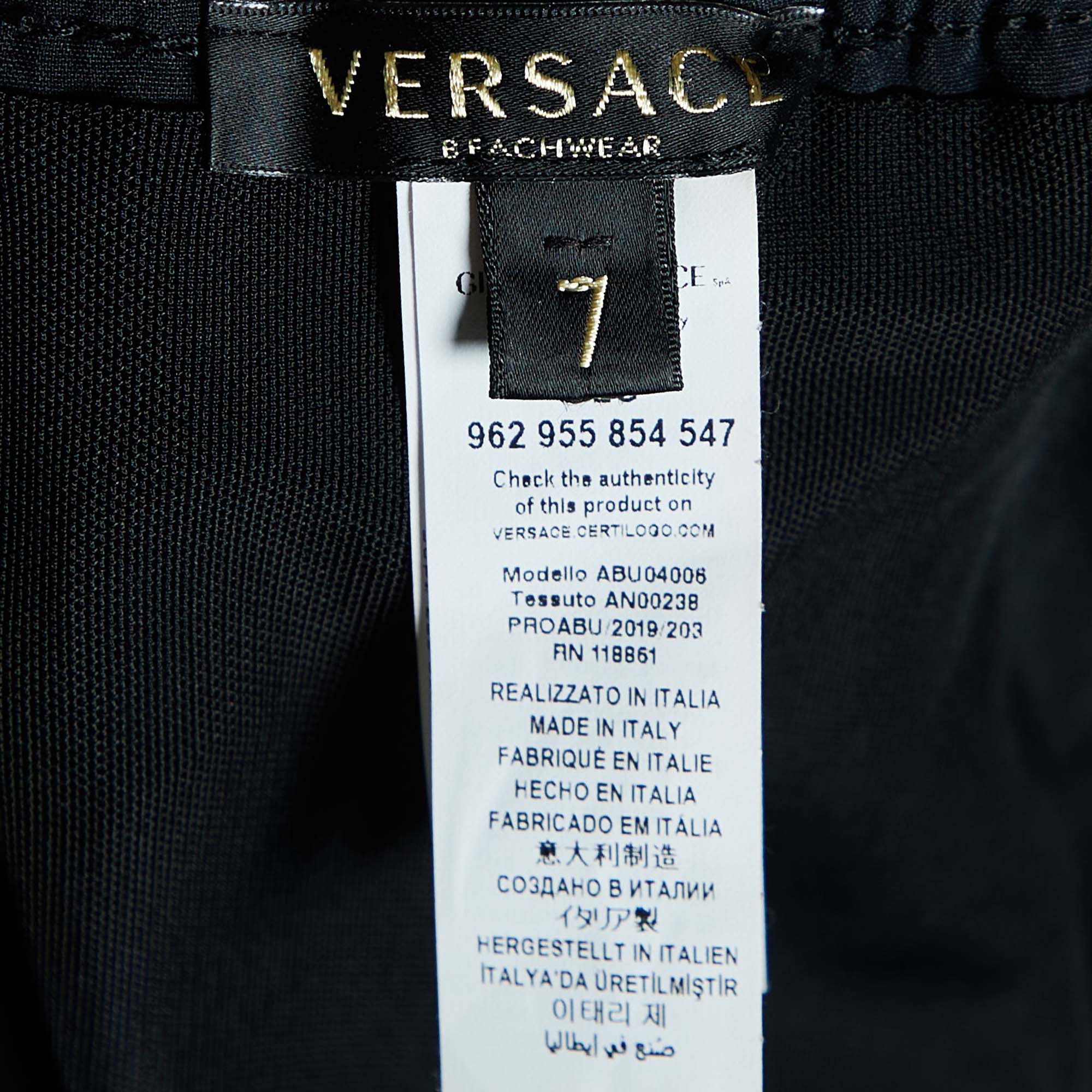 Versace Beachwear Black Nylon Logo Detail Swim Shorts XXL