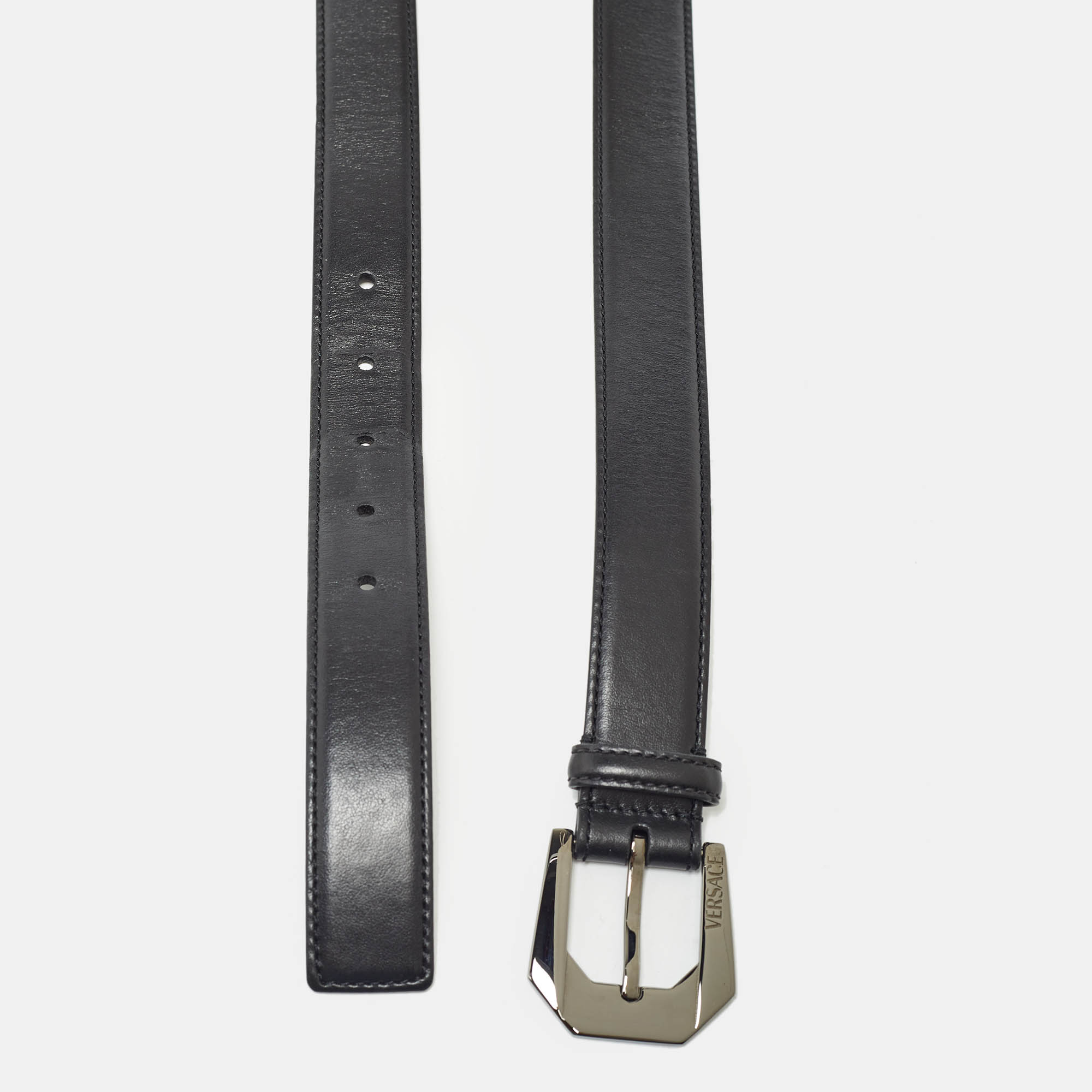 Versace Black Leather Buckle Belt 95 CM