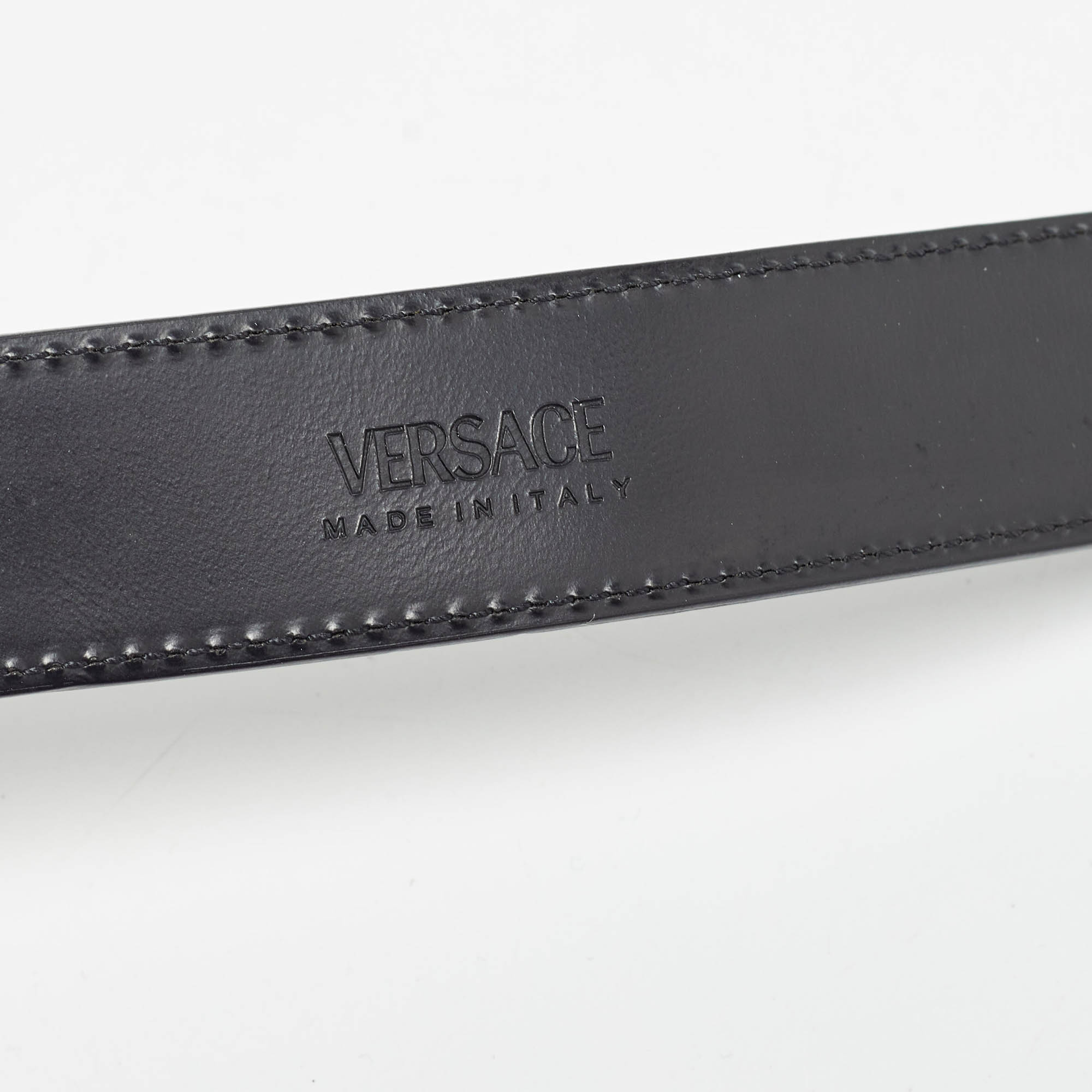 Versace Black Leather Buckle Belt 95 CM