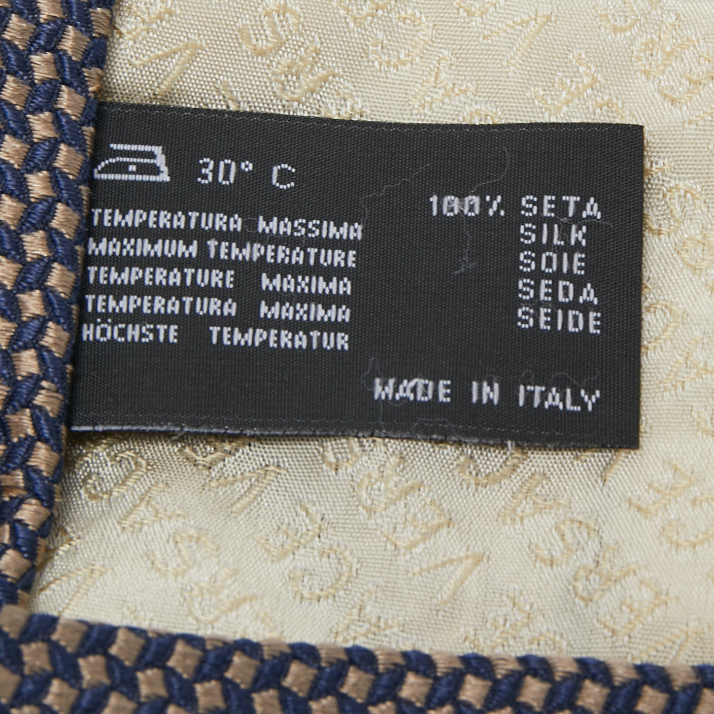 Versace Navy Blue Patterned Silk Jacquard Tie