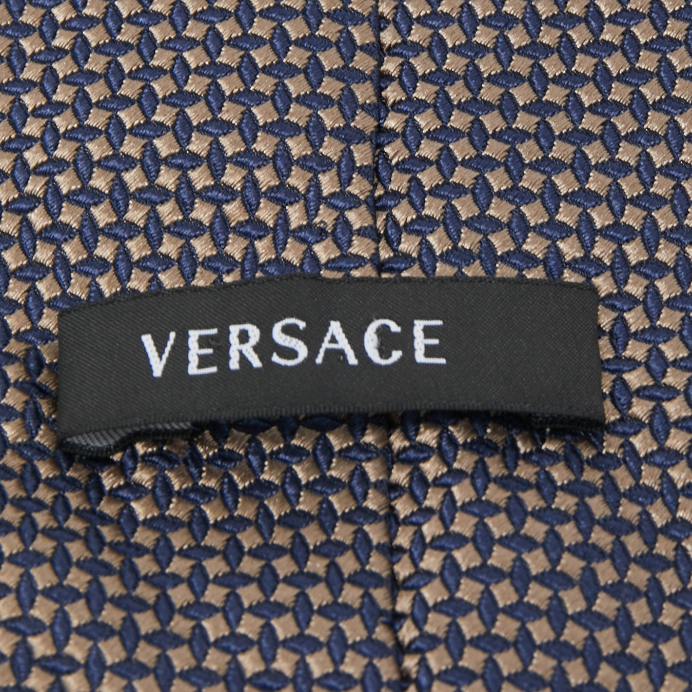 Versace Navy Blue Patterned Silk Jacquard Tie