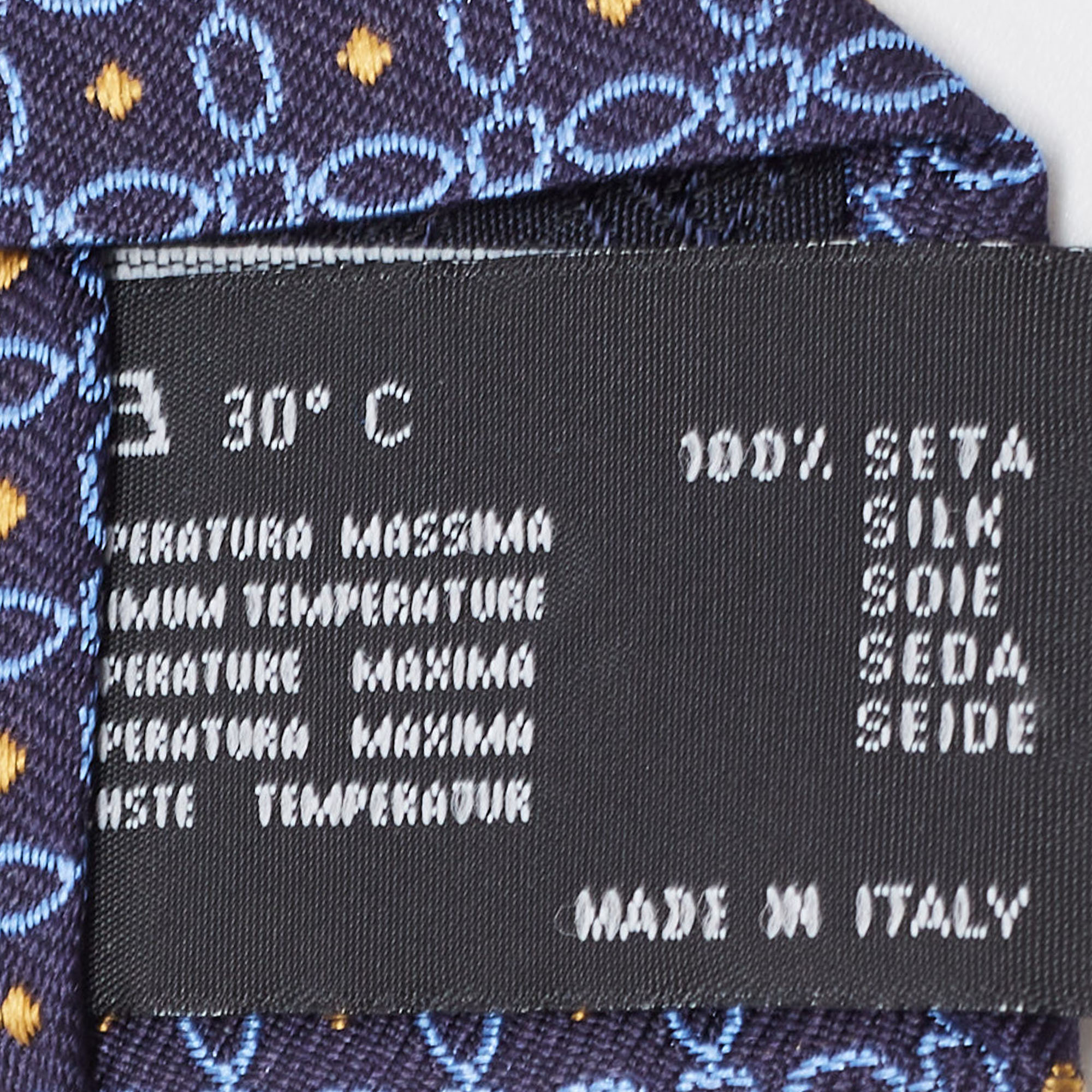 Versace Blue Patterned Silk Tie