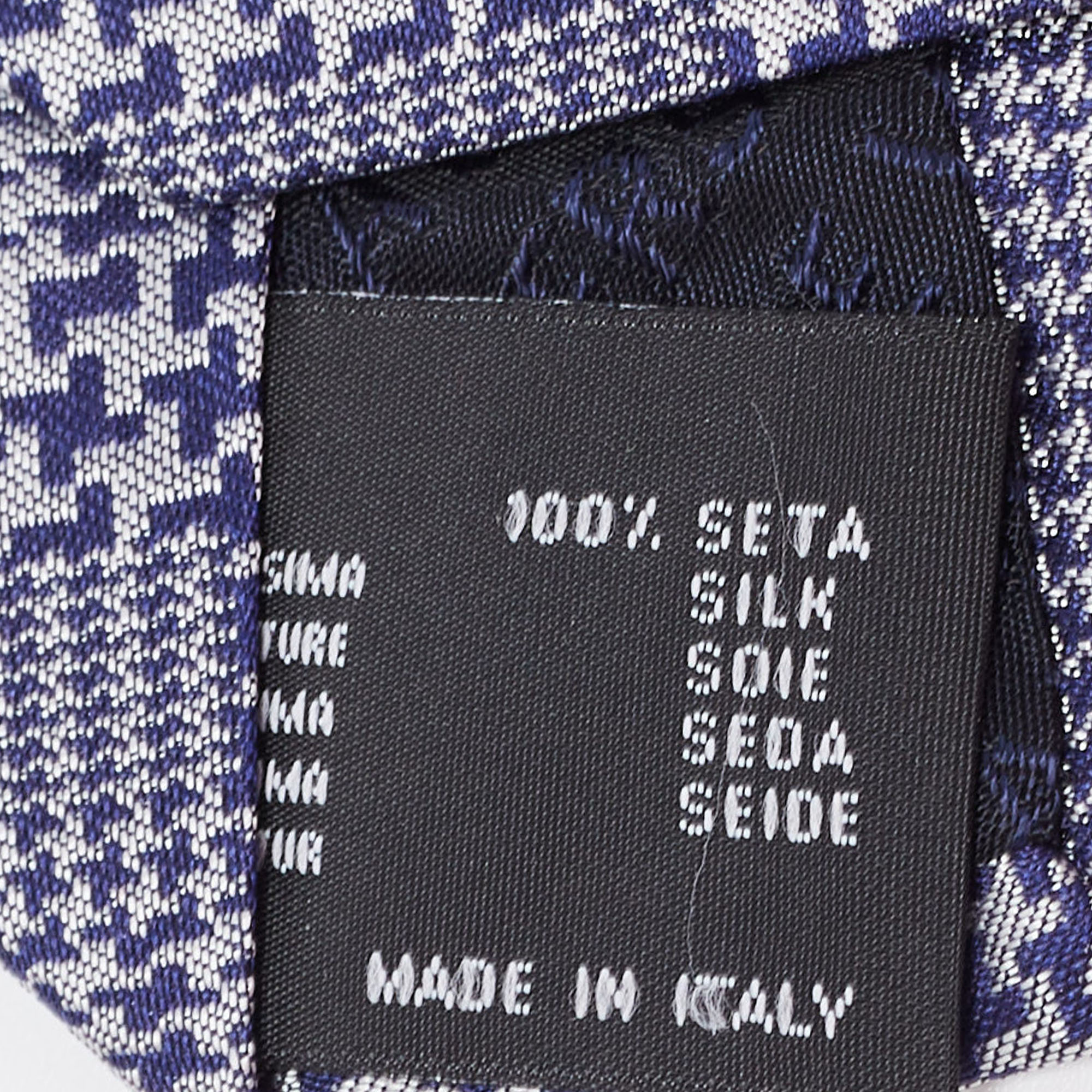 Versace Grey/Navy Blue Patterned Silk Tie