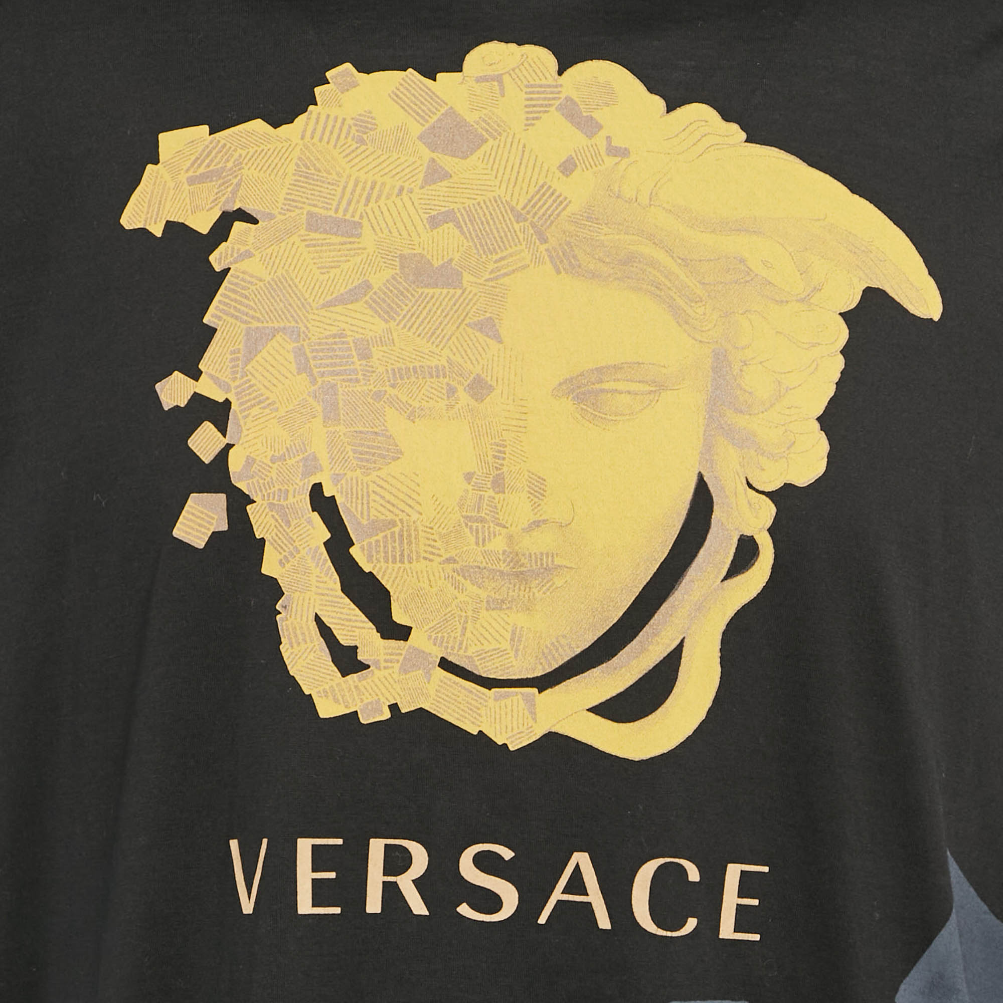 Versace Black Printed Jersey Crew Neck T-Shirt M