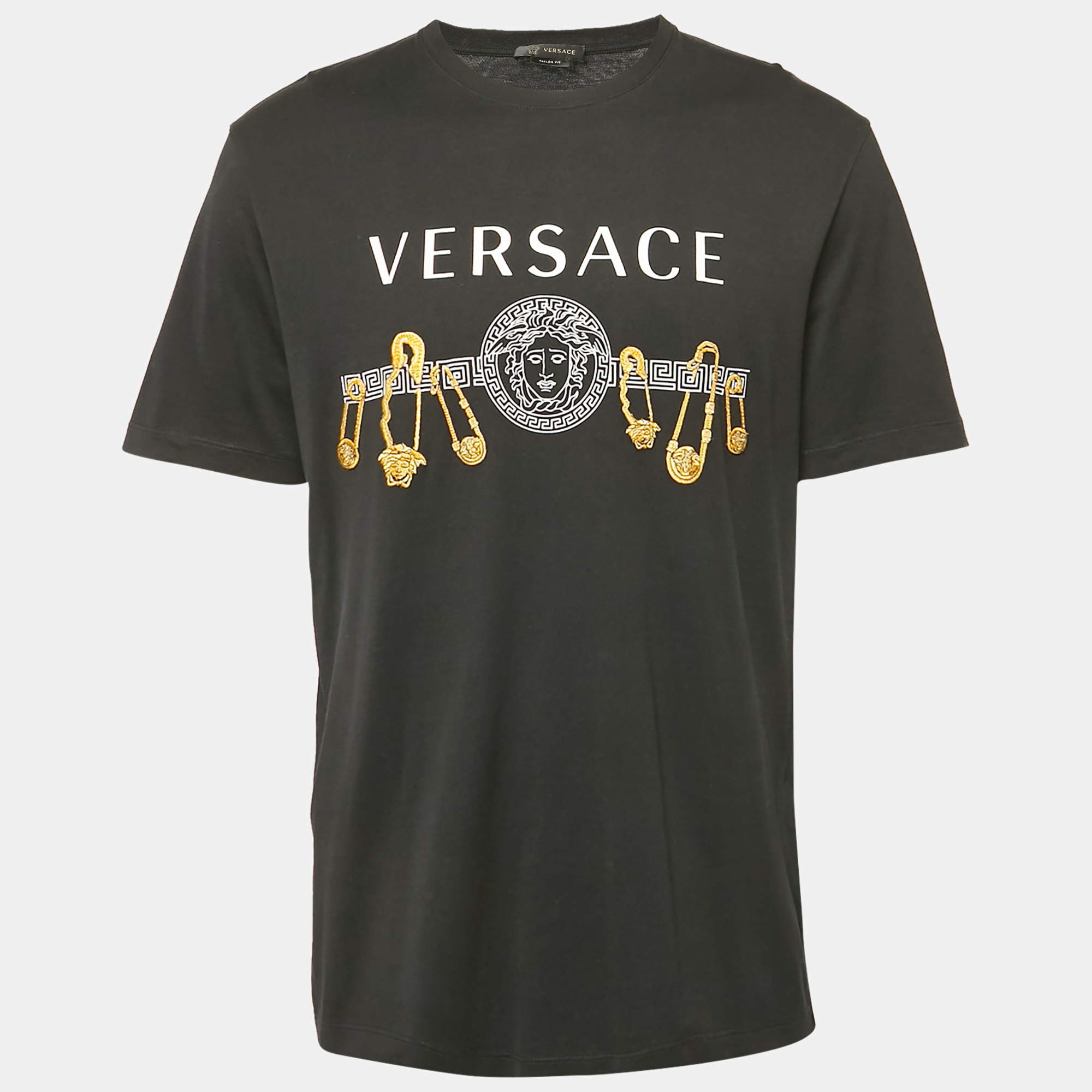 Versace Black Medusa Print and Pin Embroidery Cotton Crew Neck T-Shirt XXL
Versace Black Medusa Print and Pin Embroidery Cotton Crew Neck T-Shirt XXL