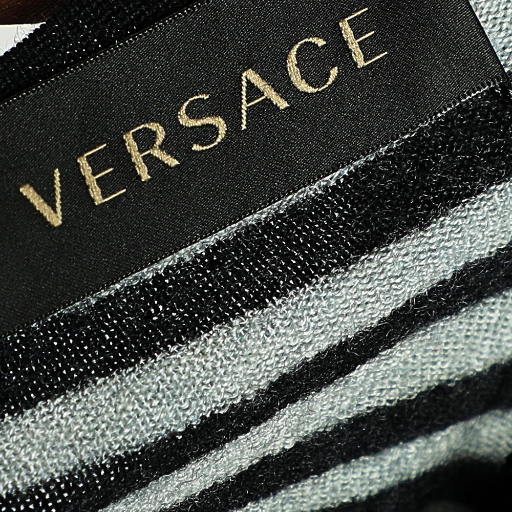 Versace Multicolor Printed Wool & Silk Knit Sweater M