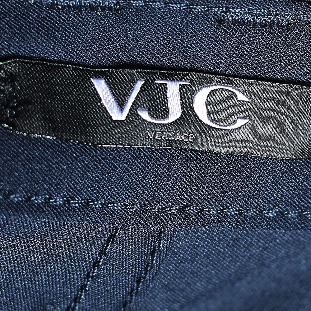 VJC Navy Blue Knit Straight Leg Pants L