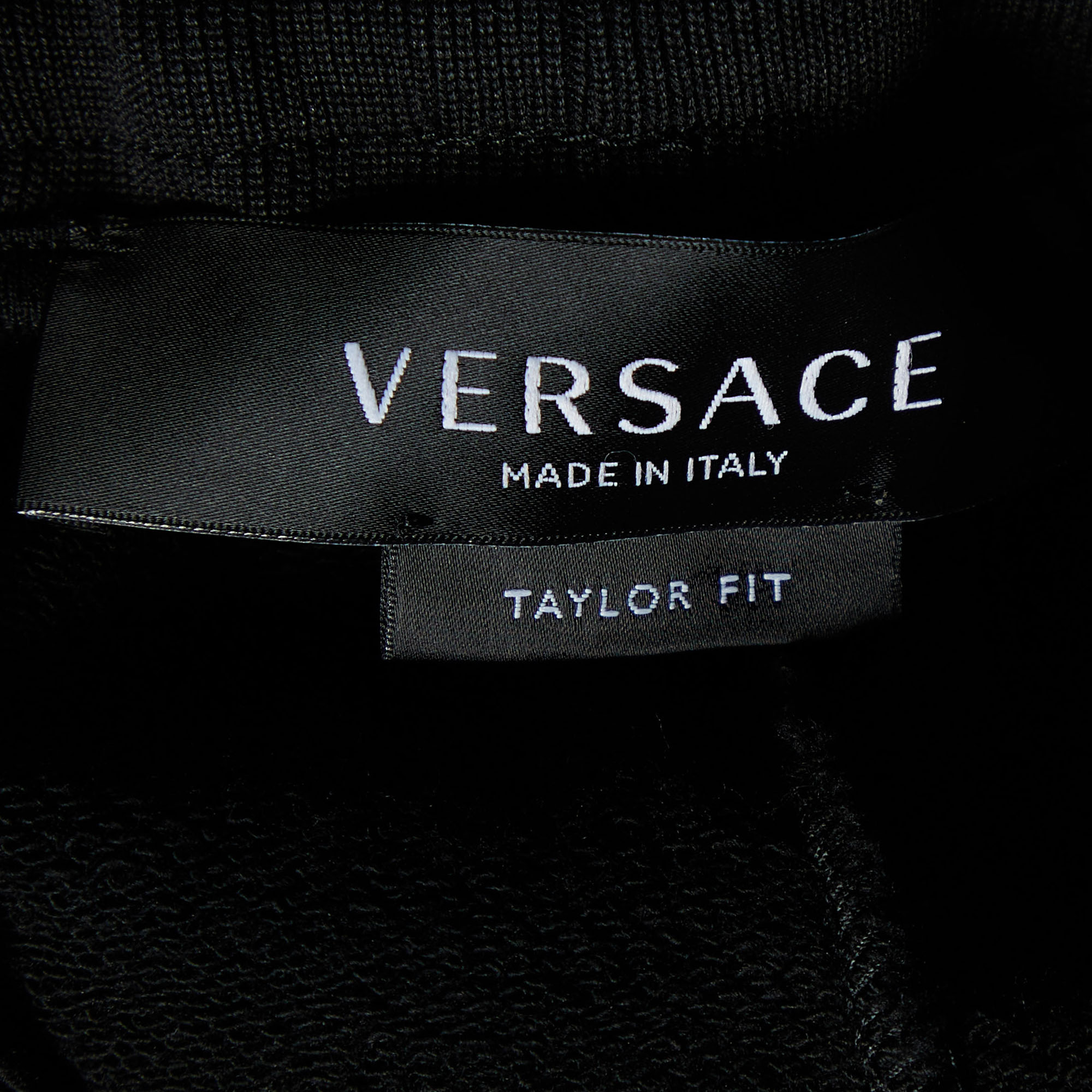 Versace Black Logo Print Cotton Elasticized Waist Jogger Pants XL