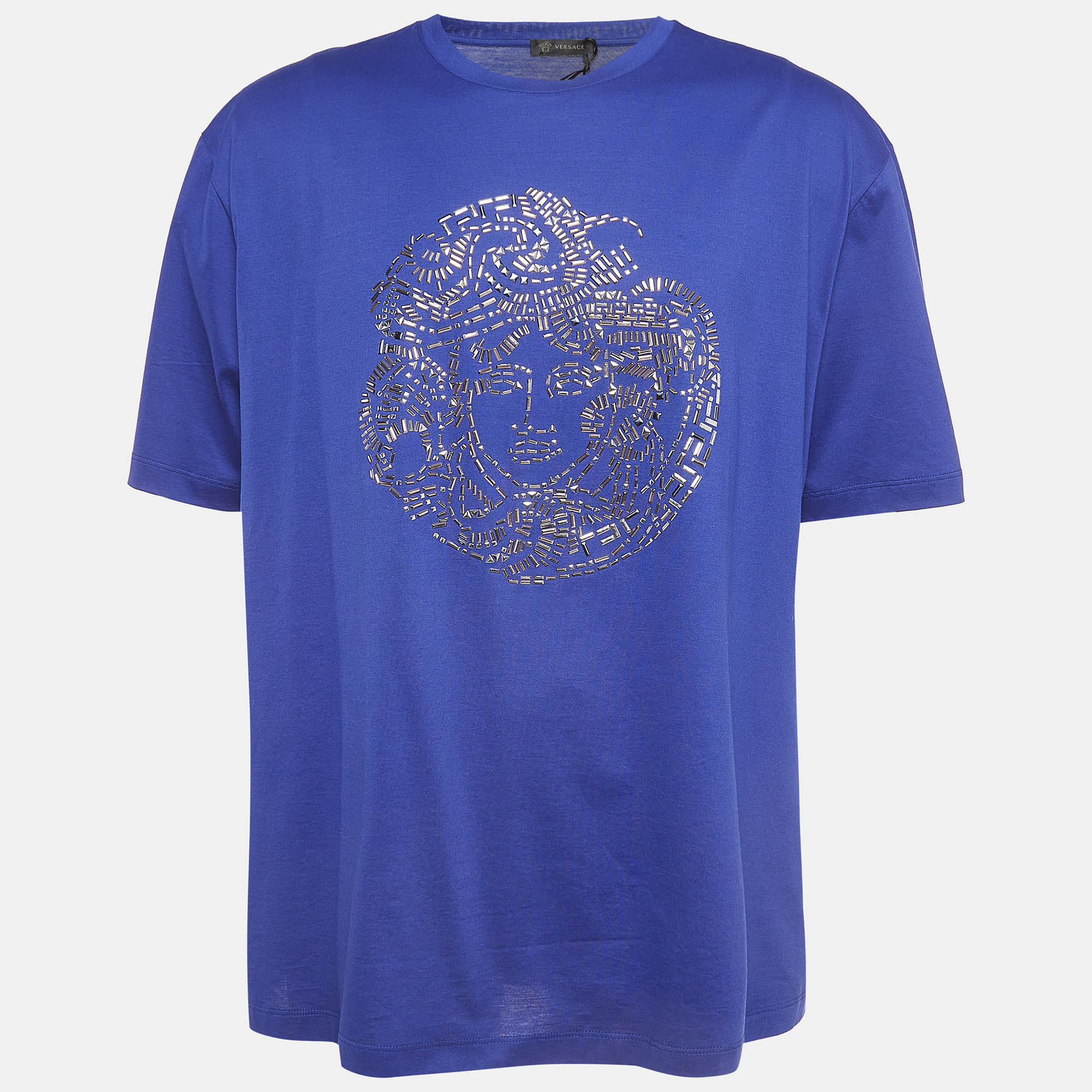 

Versace Purple Medusa Icon Studded Cotton T-shirt