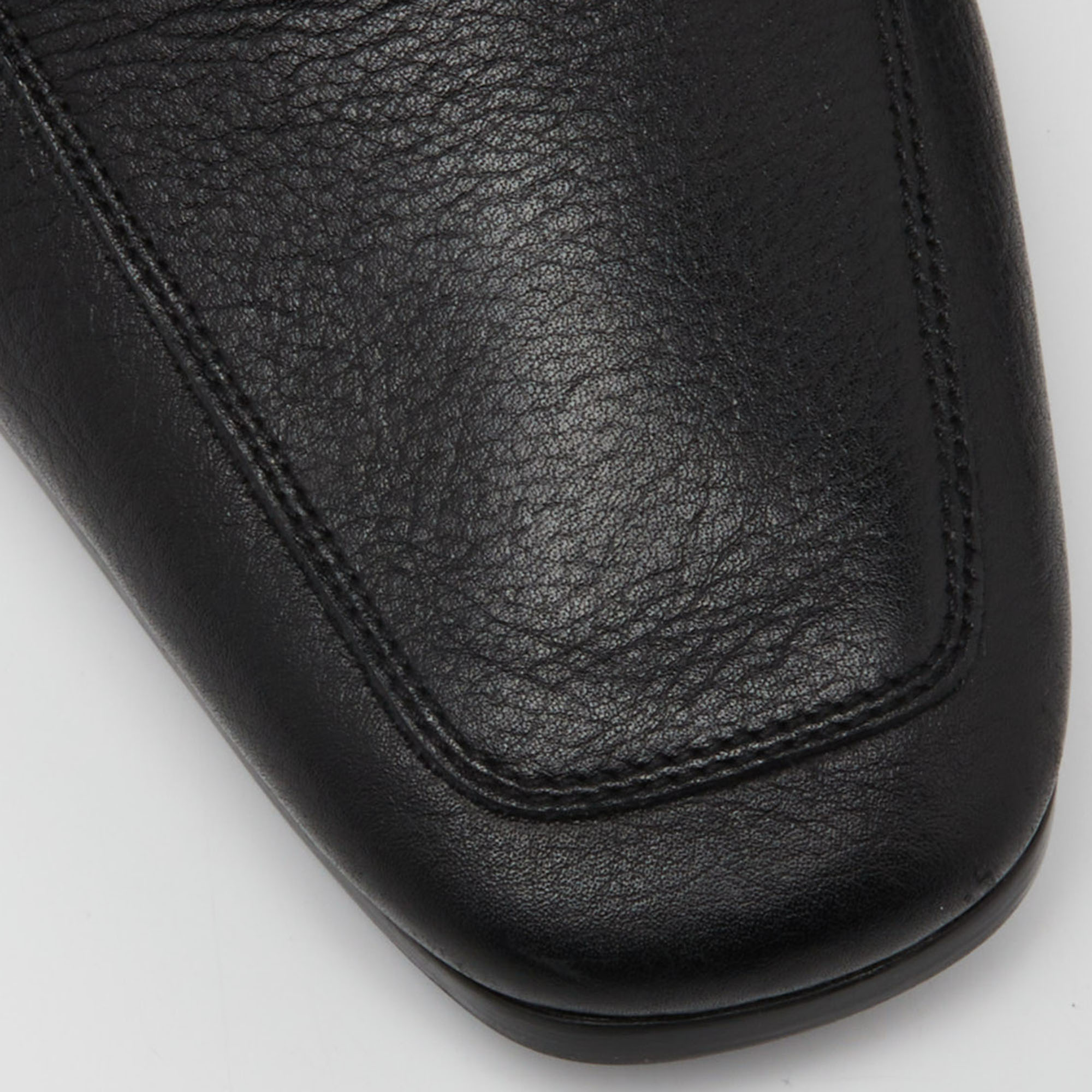 Versace Black Leather Medusa Buckle Slip On Loafers Size 46
