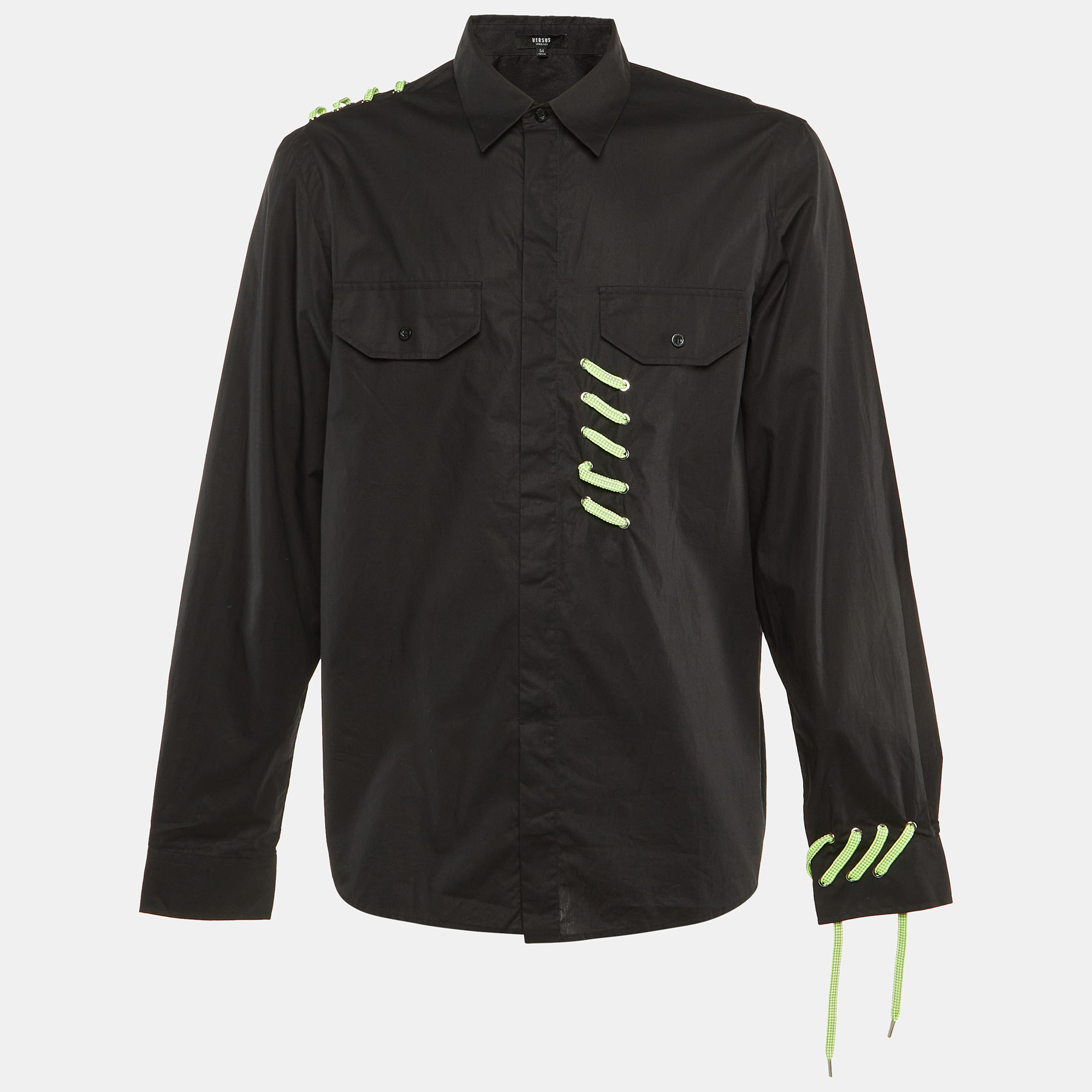 Versus Versace Black Cotton Lace Detail Shirt XXL
Versus Versace Black Cotton Lace Detail Shirt XXL