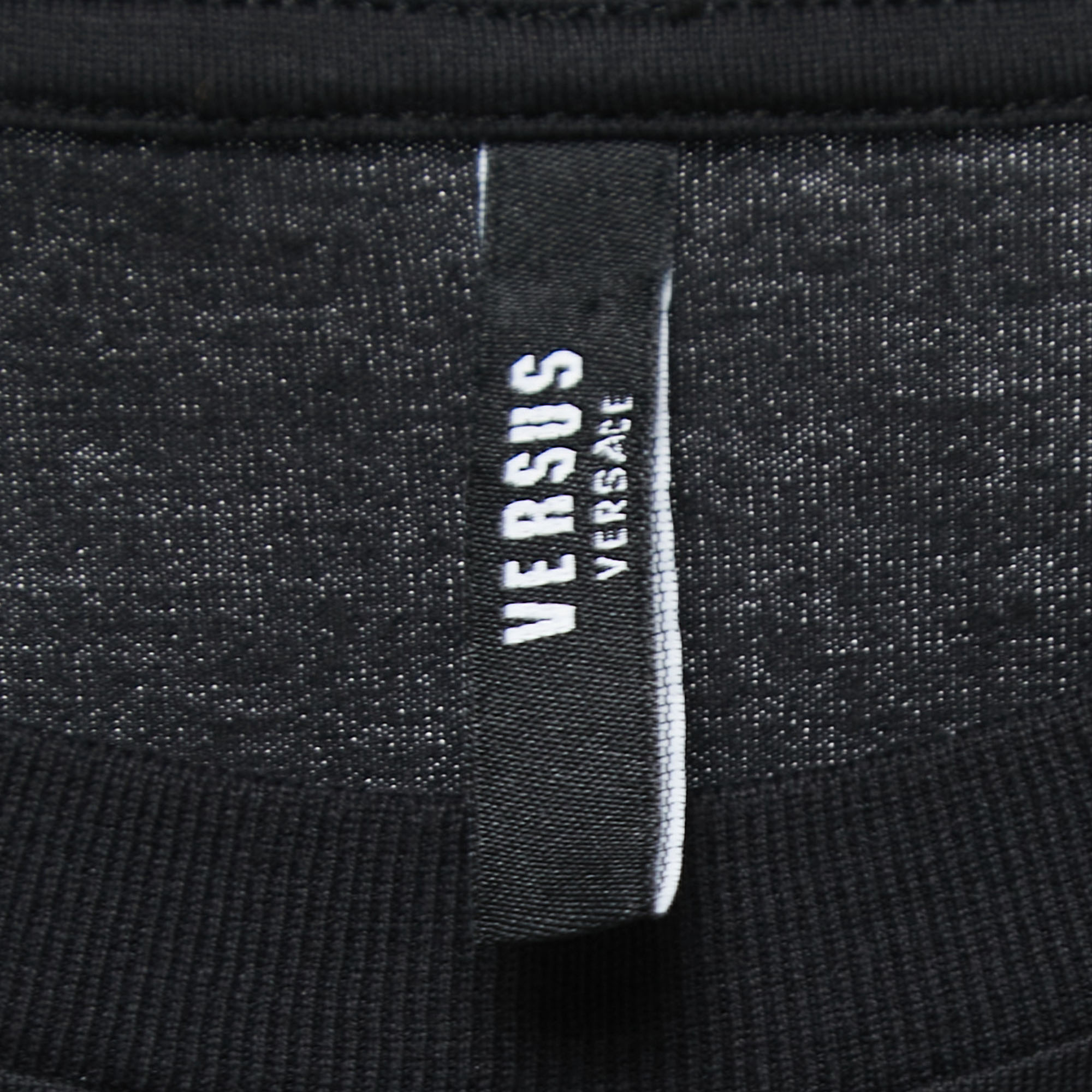 Versus Versace Black Logo Print Cotton Crew Neck T-Shirt S