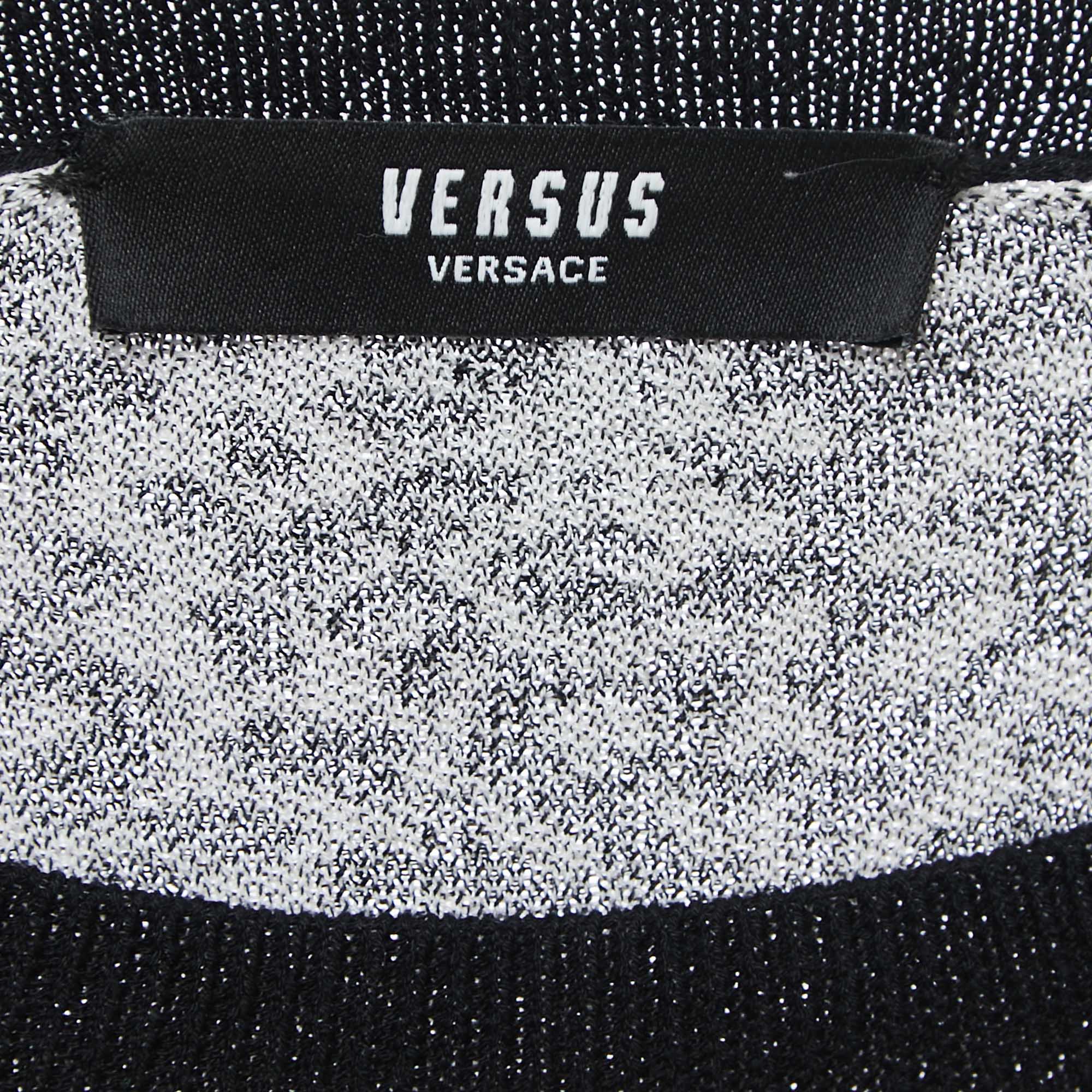 Versus Versace Black/White Patterned Knit Pullover M