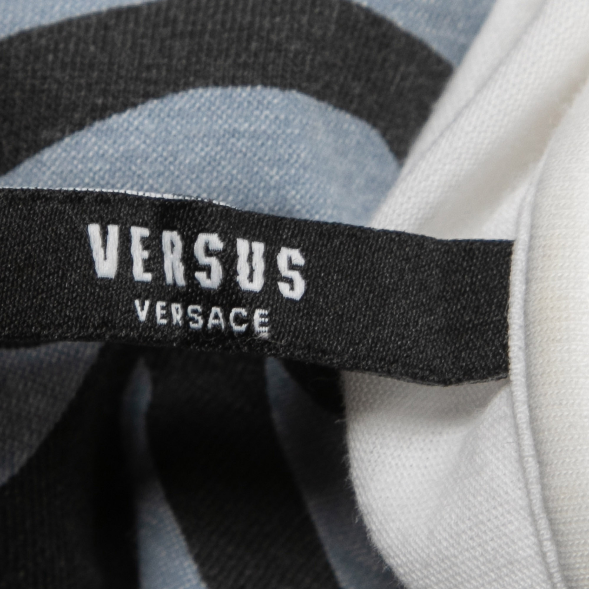 Versus Versace White Lion Print Cotton Crew Neck Half Sleeve T-Shirt L