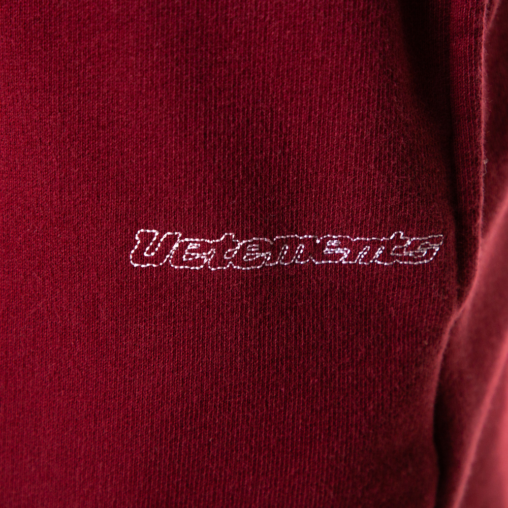 Vetements Brick Red Cotton Embroidered Logo Detail Track Pants M