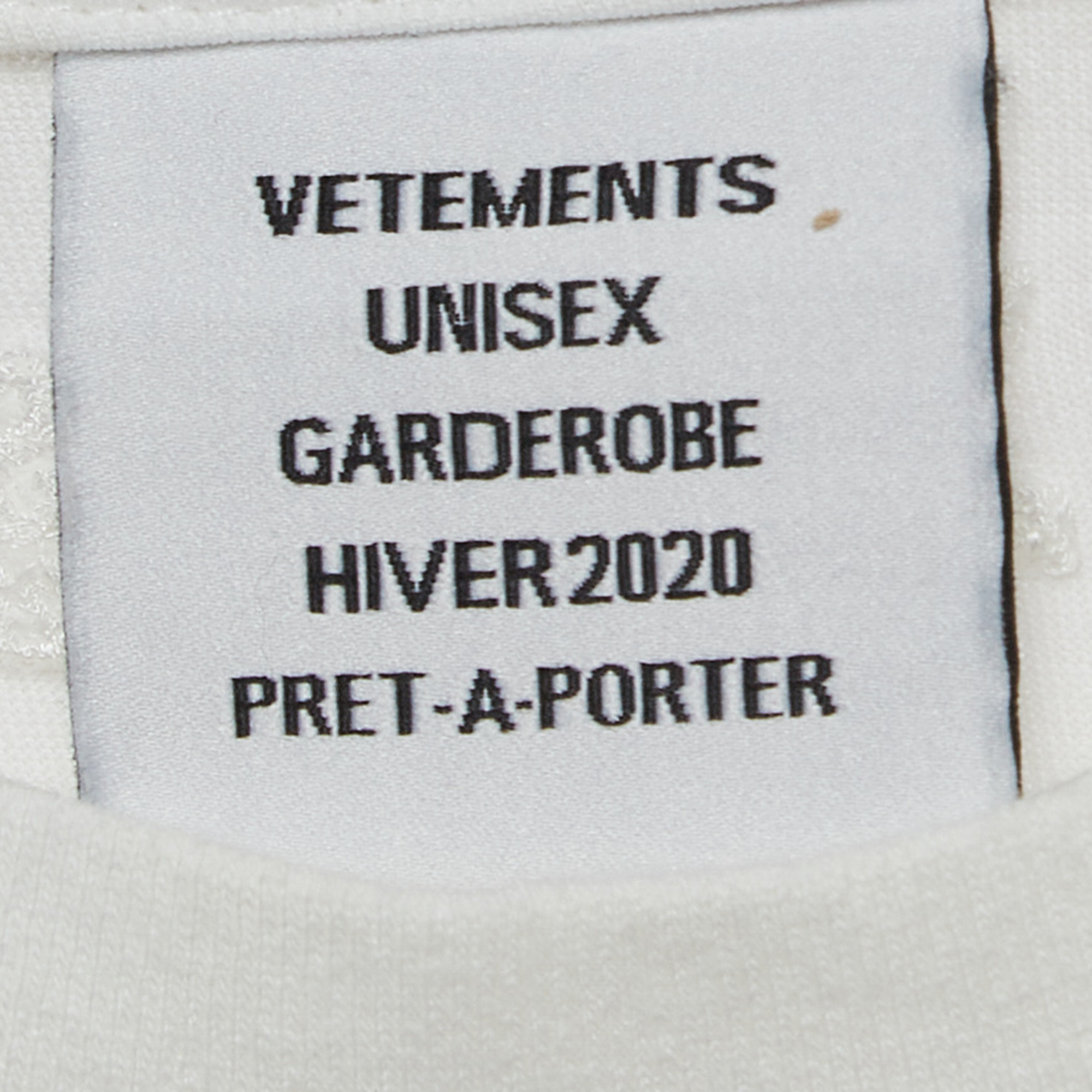 Vetements White Graphic Print Cotton T-Shirt L