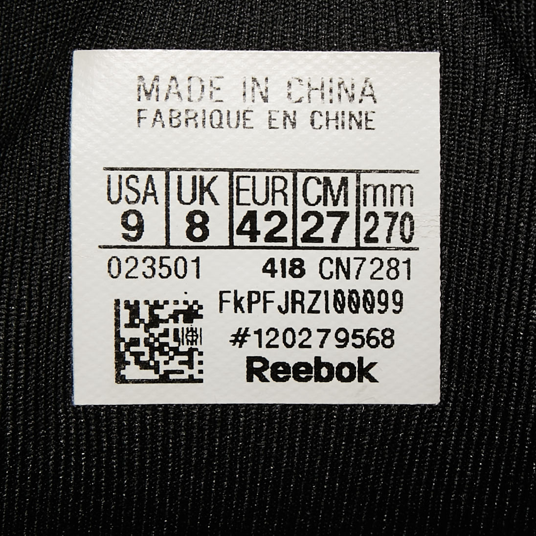 Vetements X Reebok Black/White Monogram Nylon And Fabric Instapump Fury Sneakers Size 42