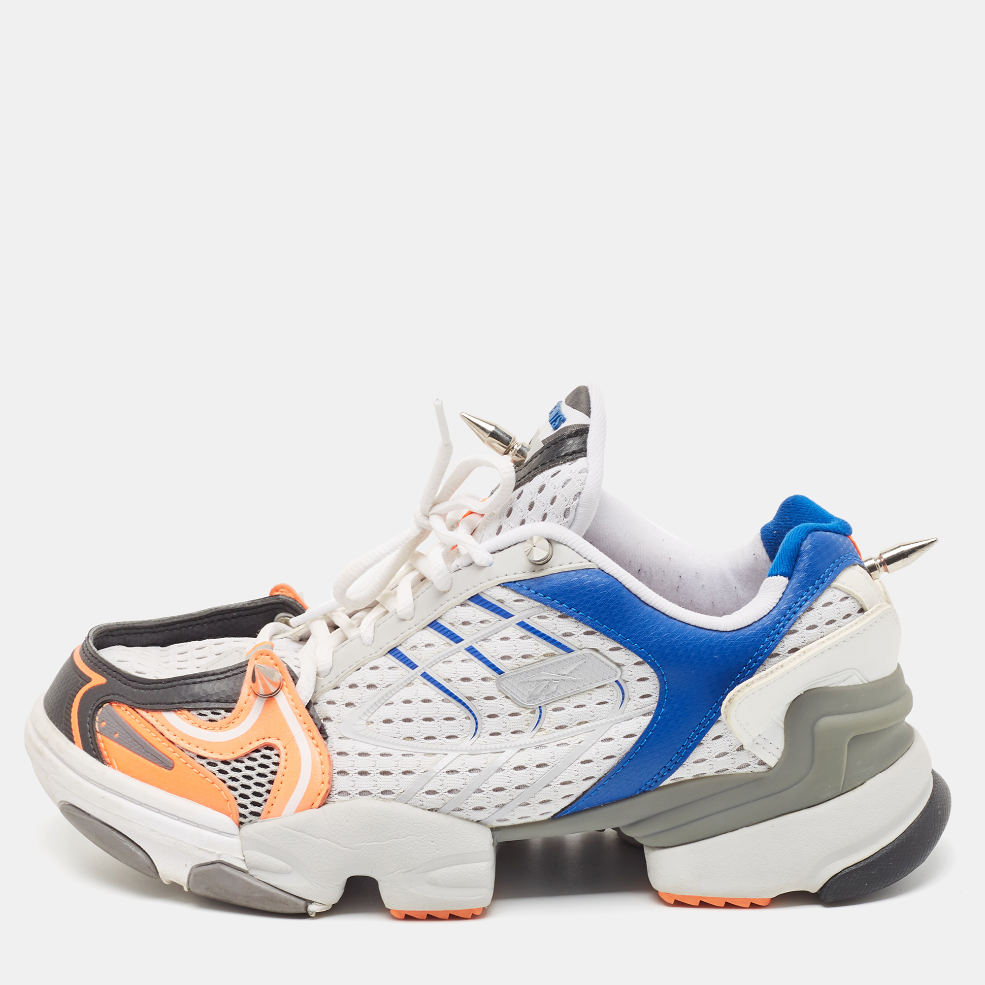 Vetements X Reebok Multicolor Mesh And Leather Spike Runner 400 Sneakers Size 41