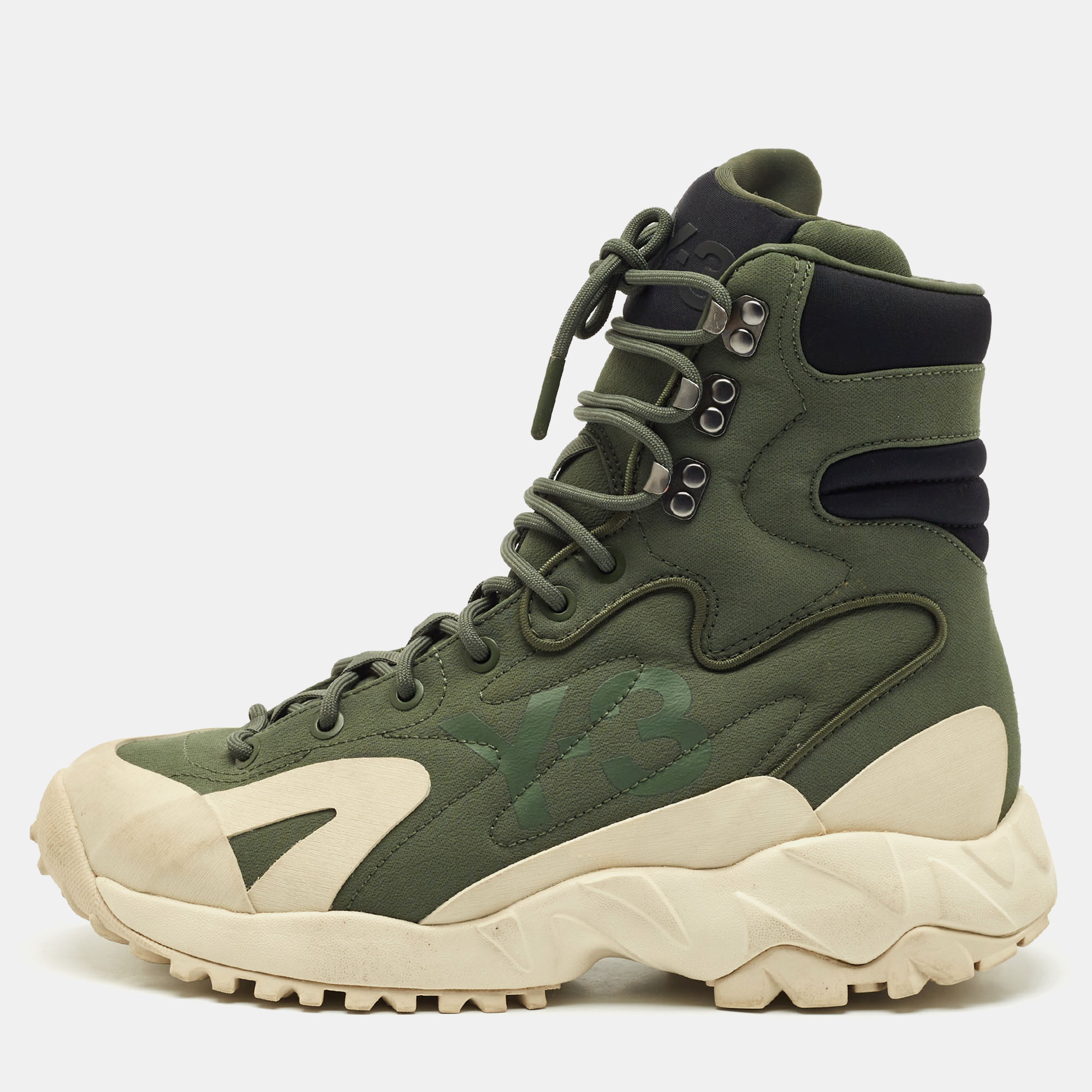 Y-3 x Adidas Shadow Green Fabric and Leather Notoma Sneakers Size
Y-3 x Adidas Shadow Green Fabric and Leather Notoma Sneakers Size