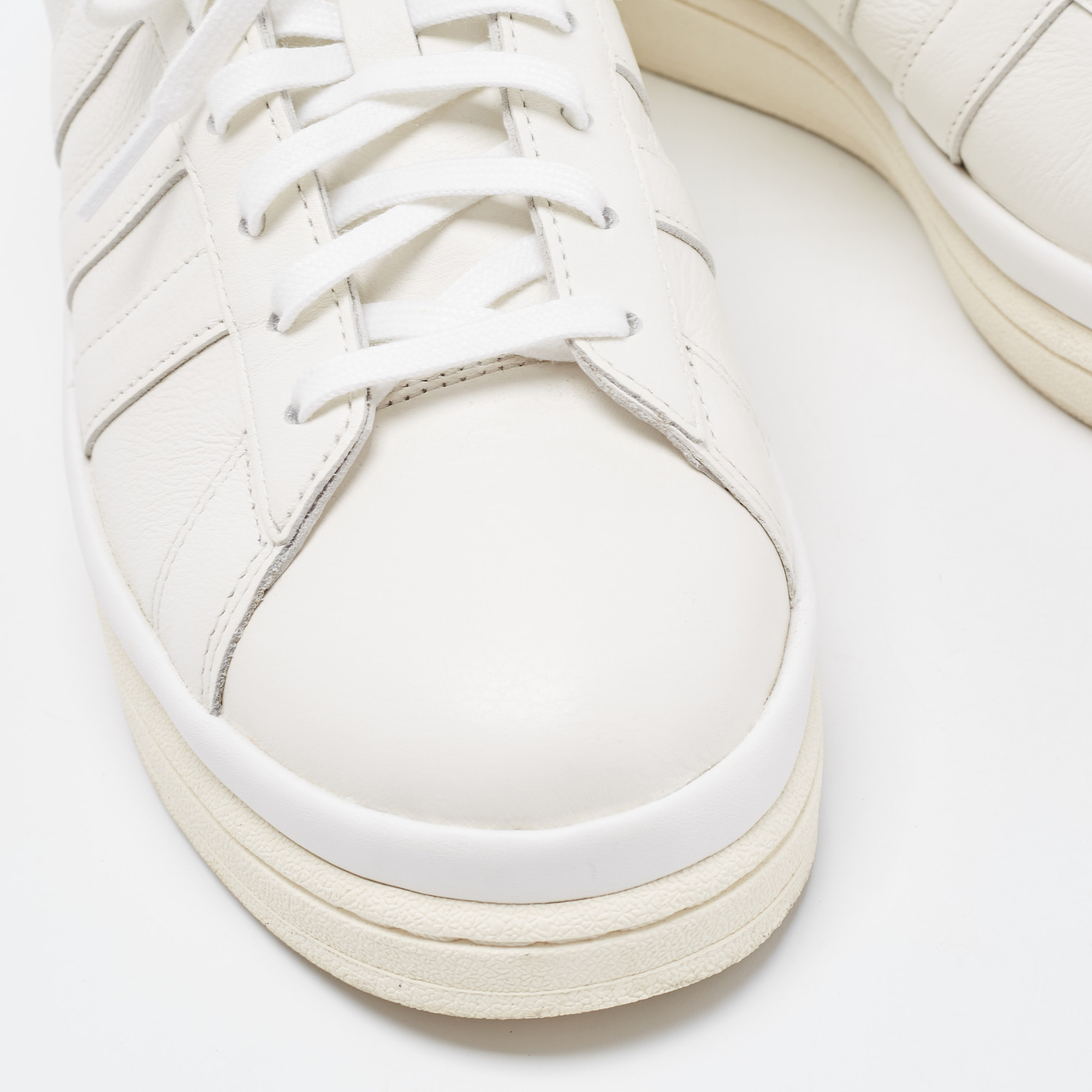 Y-3 White/Black Leather Yohji Star Low-Top Sneakers Size 42 2/3