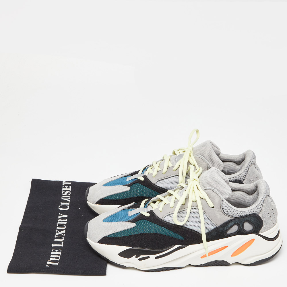 Yeezy X Adidas Tricolor Mesh, Leather And Suede Boost 700 Wave Runner Sneakers Size 46 2/3
